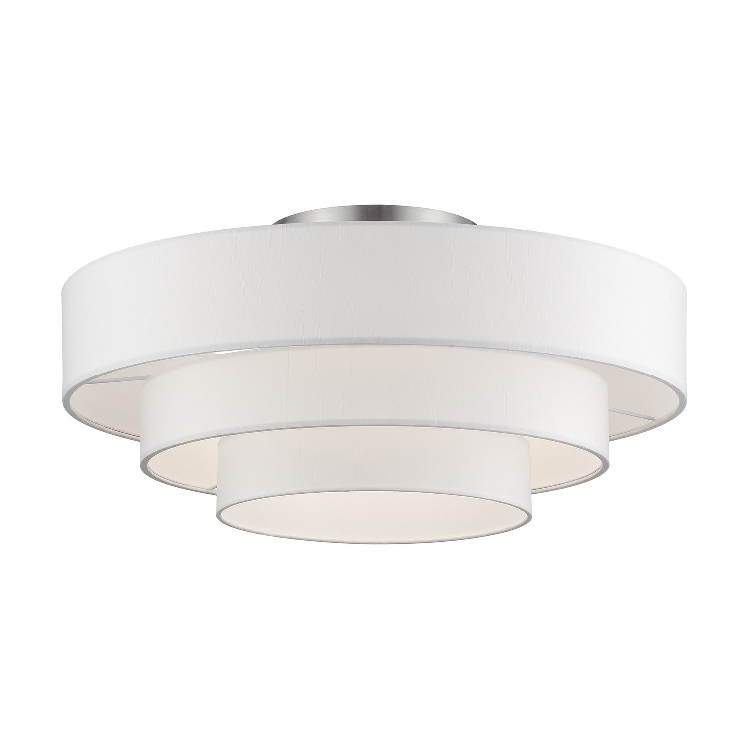 Livex Lighting - 50309-91 - Five Light Semi-Flush Mount - Manorwood - Brushed Nickel