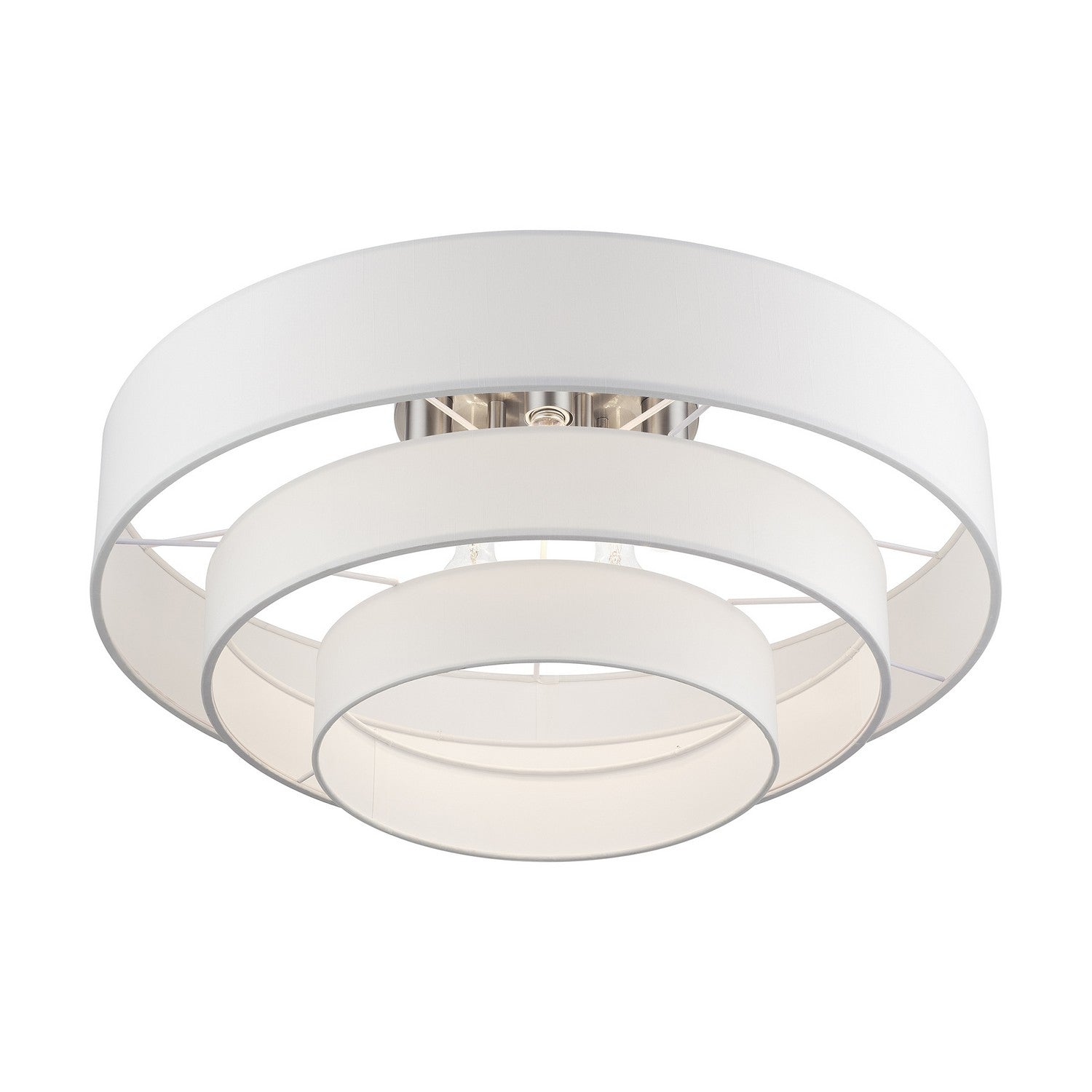 Livex Lighting - 50309-91 - Five Light Semi-Flush Mount - Manorwood - Brushed Nickel