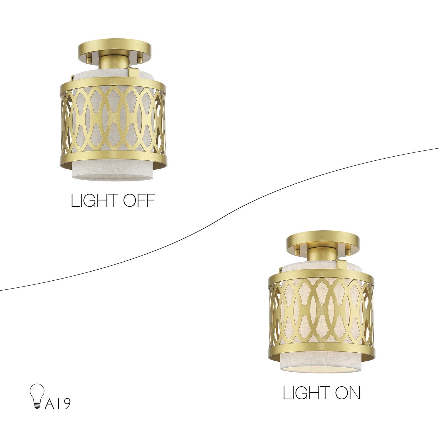 Livex Lighting - 53431-33 - One Light Semi-Flush Mount - Vistaview - Soft Gold