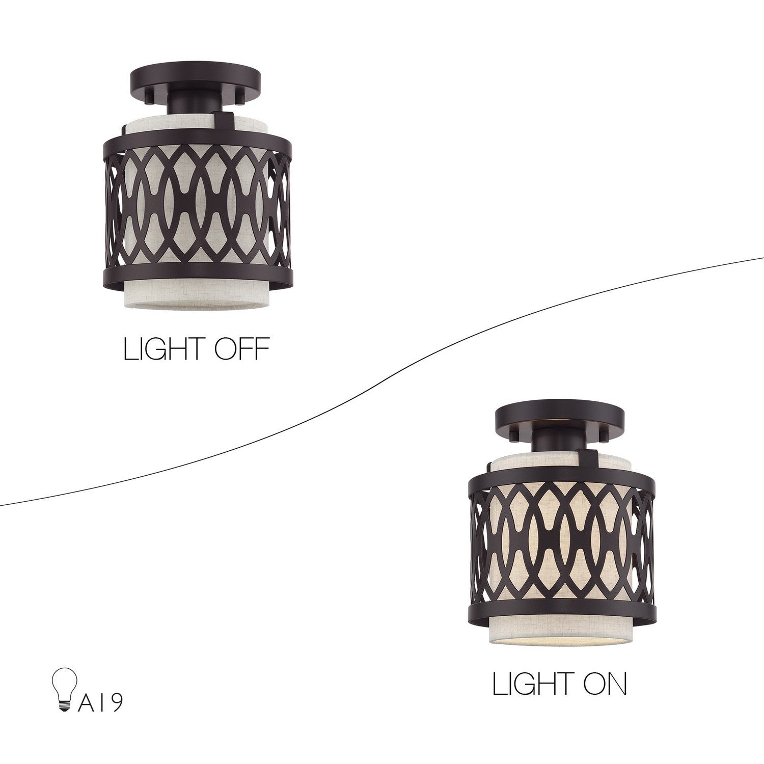 Livex Lighting - 53431-92 - One Light Semi-Flush Mount - Vistaview - English Bronze