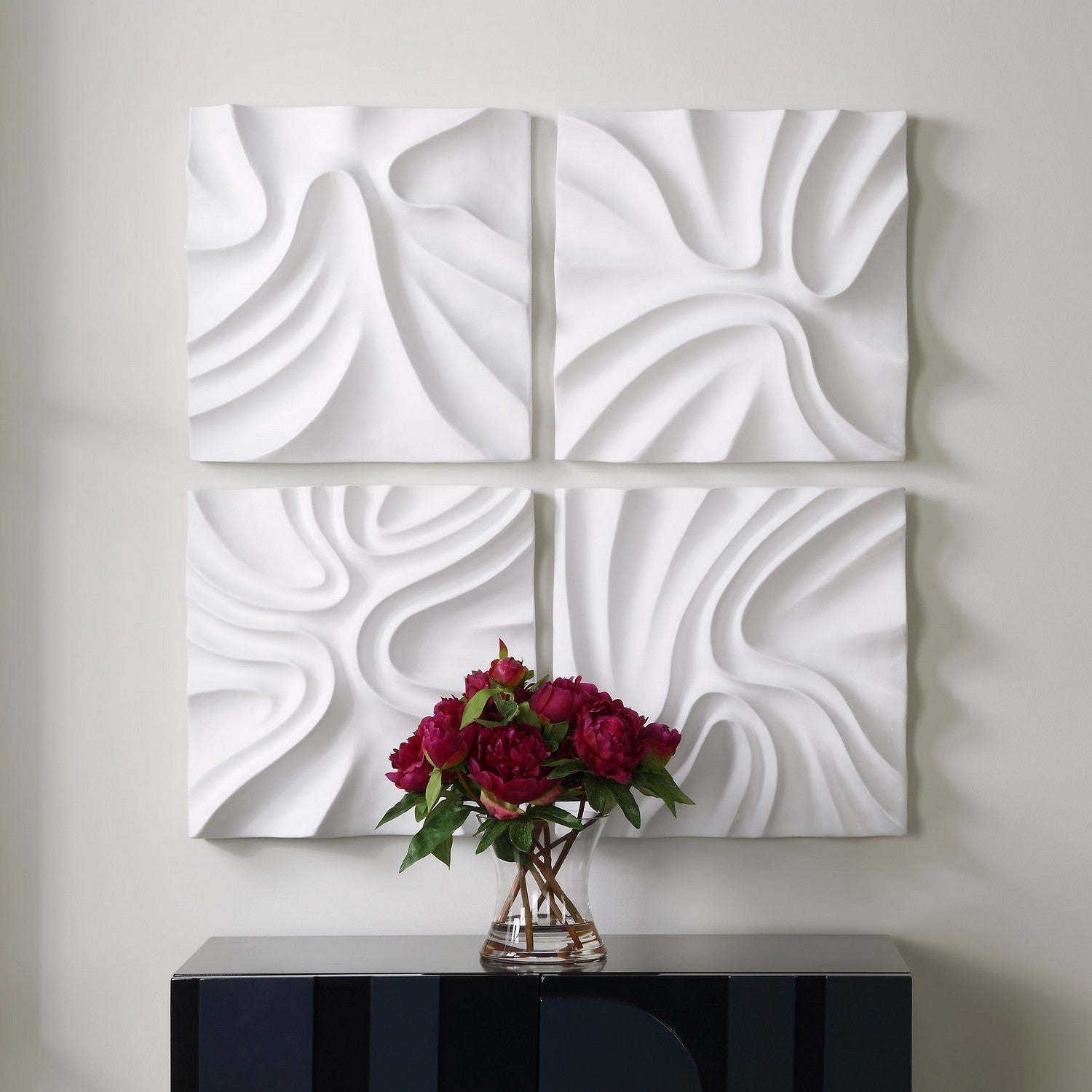 Uttermost - 04368 - Wall Decor, S/4 - Snowdrift - White