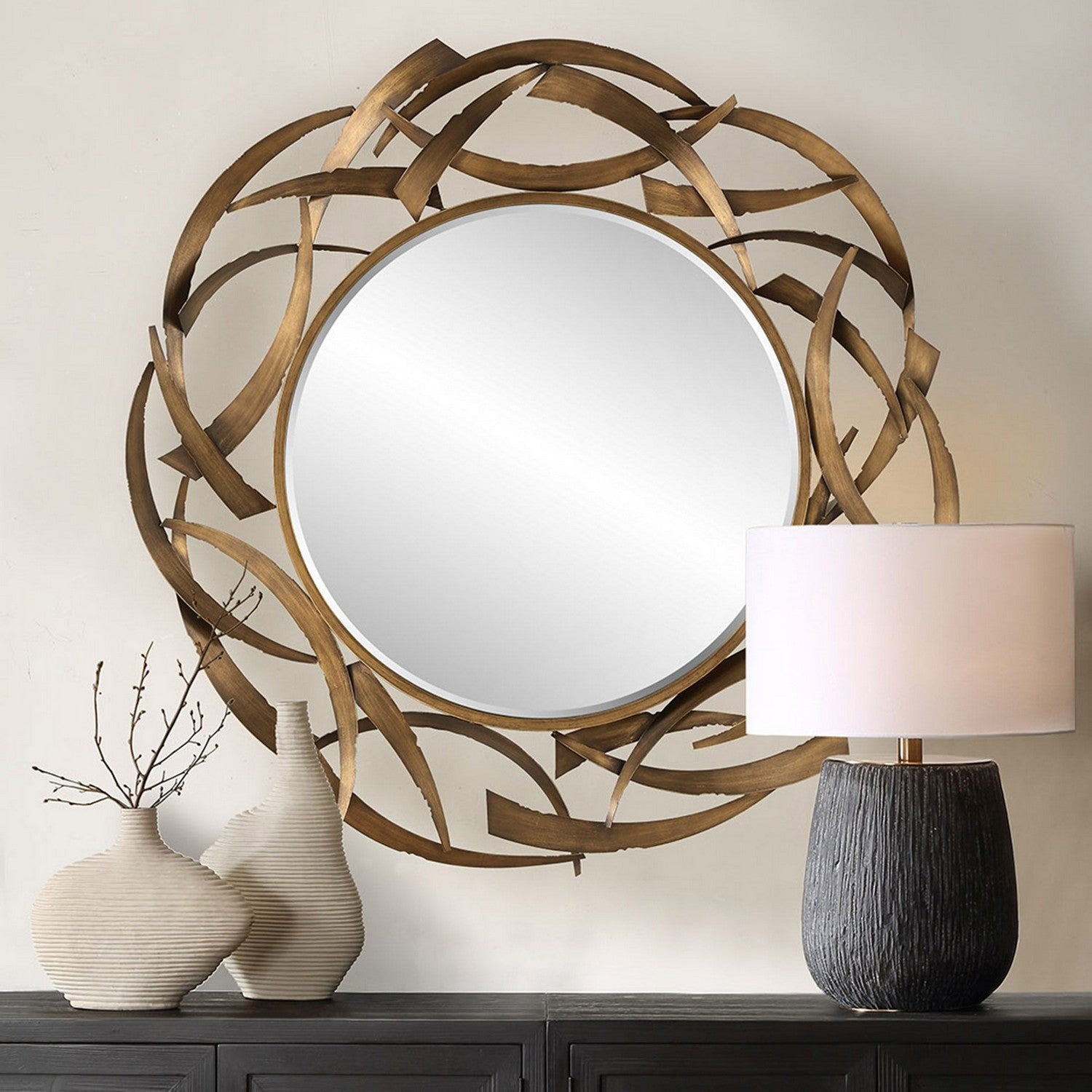Uttermost - 08181 - Mirror - Cutting Edge - Antiqued Golden Bronze