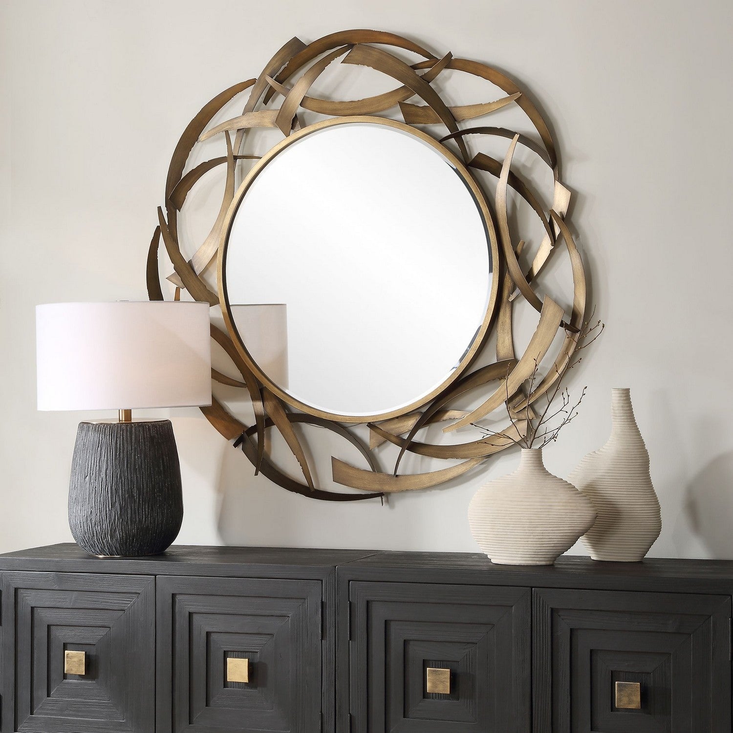 Uttermost - 08181 - Mirror - Cutting Edge - Antiqued Golden Bronze