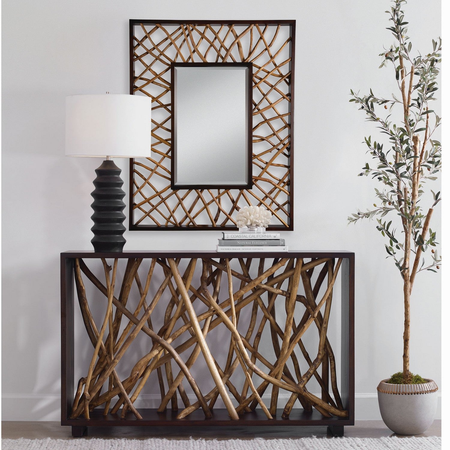 Uttermost - 08184 - Mirror - Teak Maze - Solid Mahogany Wood