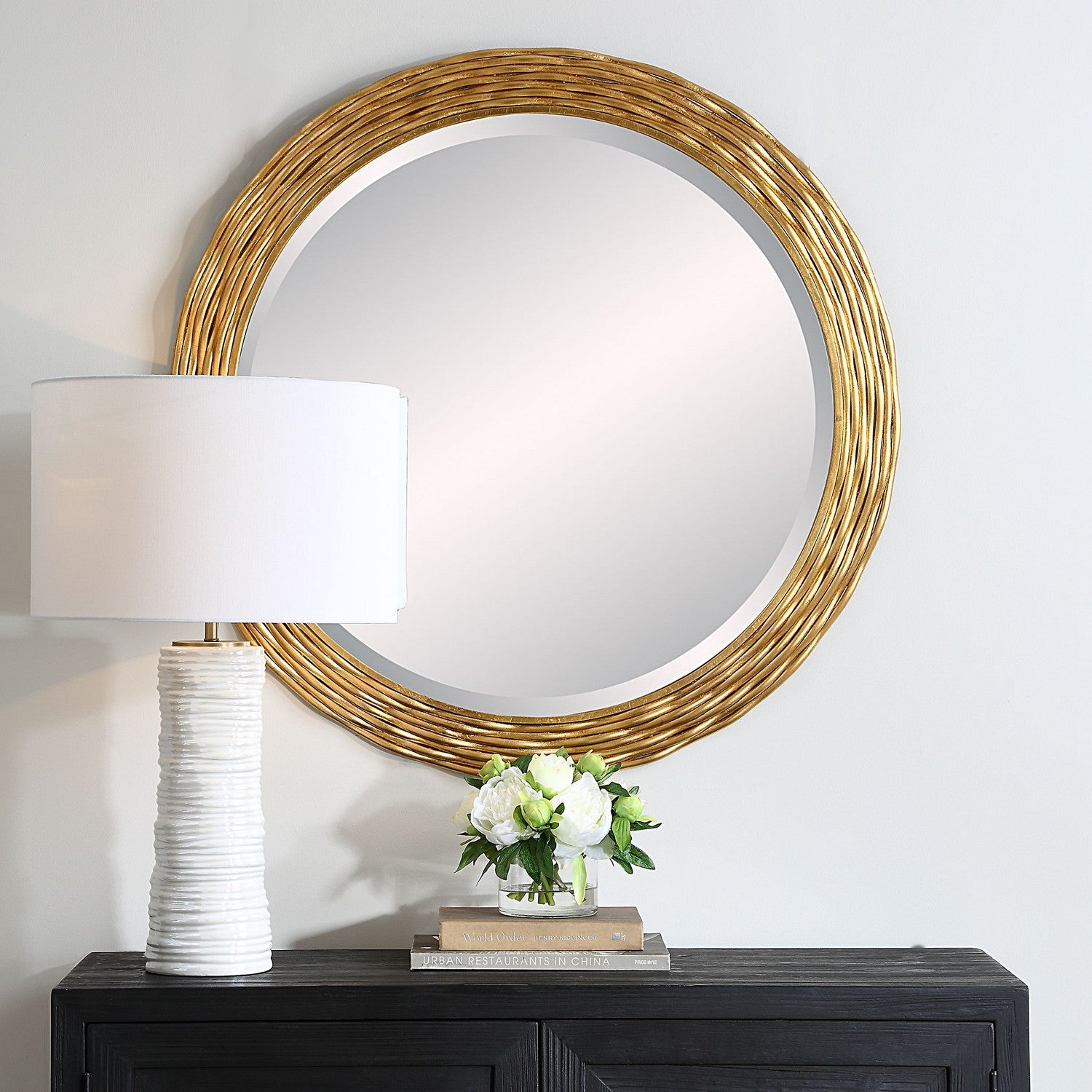 Uttermost - 08193 - Mirror - Celeste - Antiqued Gold Leaf