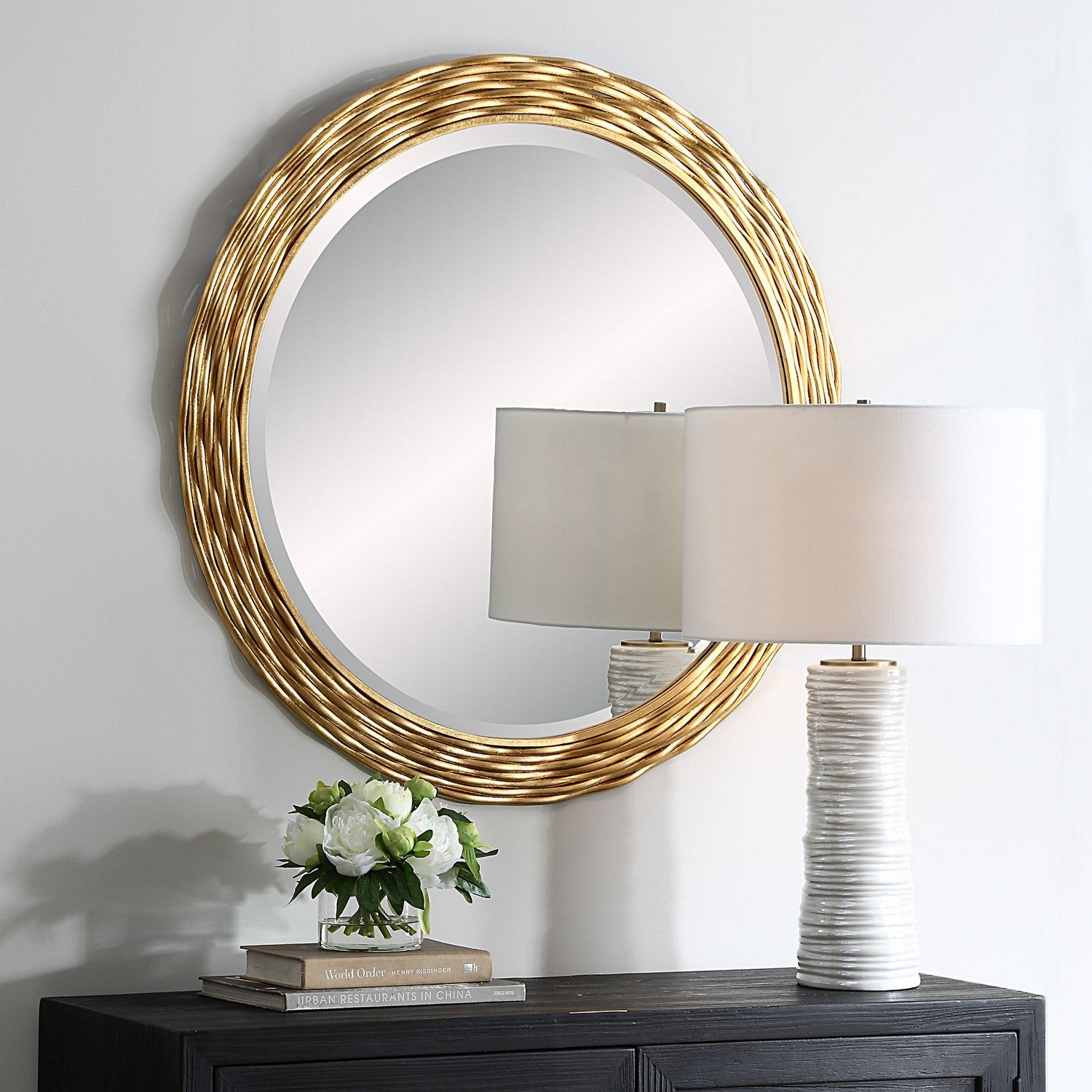 Uttermost - 08193 - Mirror - Celeste - Antiqued Gold Leaf
