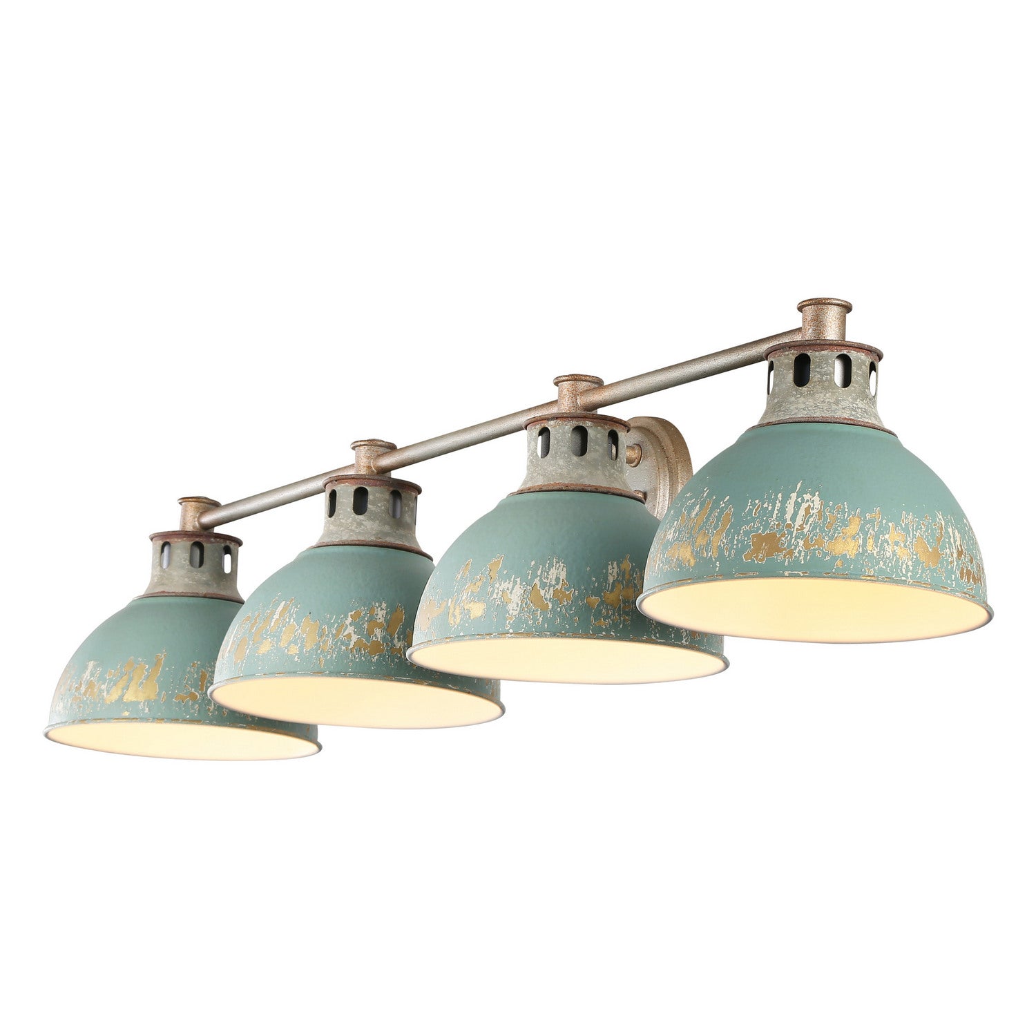 Golden - 0865-BA4 AGV-TEAL - Four Light Bath Vanity - Kinsley - Aged Galvanized Steel