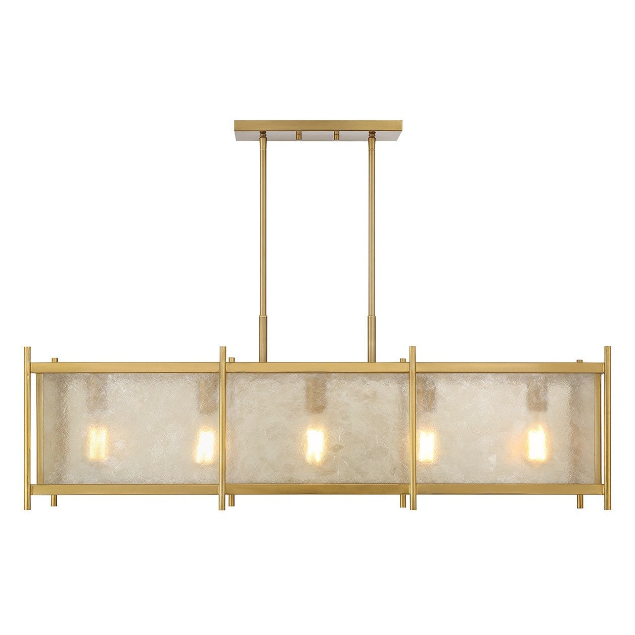 Savoy House - 1-3802-5-322 - Five Light Linear Chandelier - Jacobs - Warm Brass