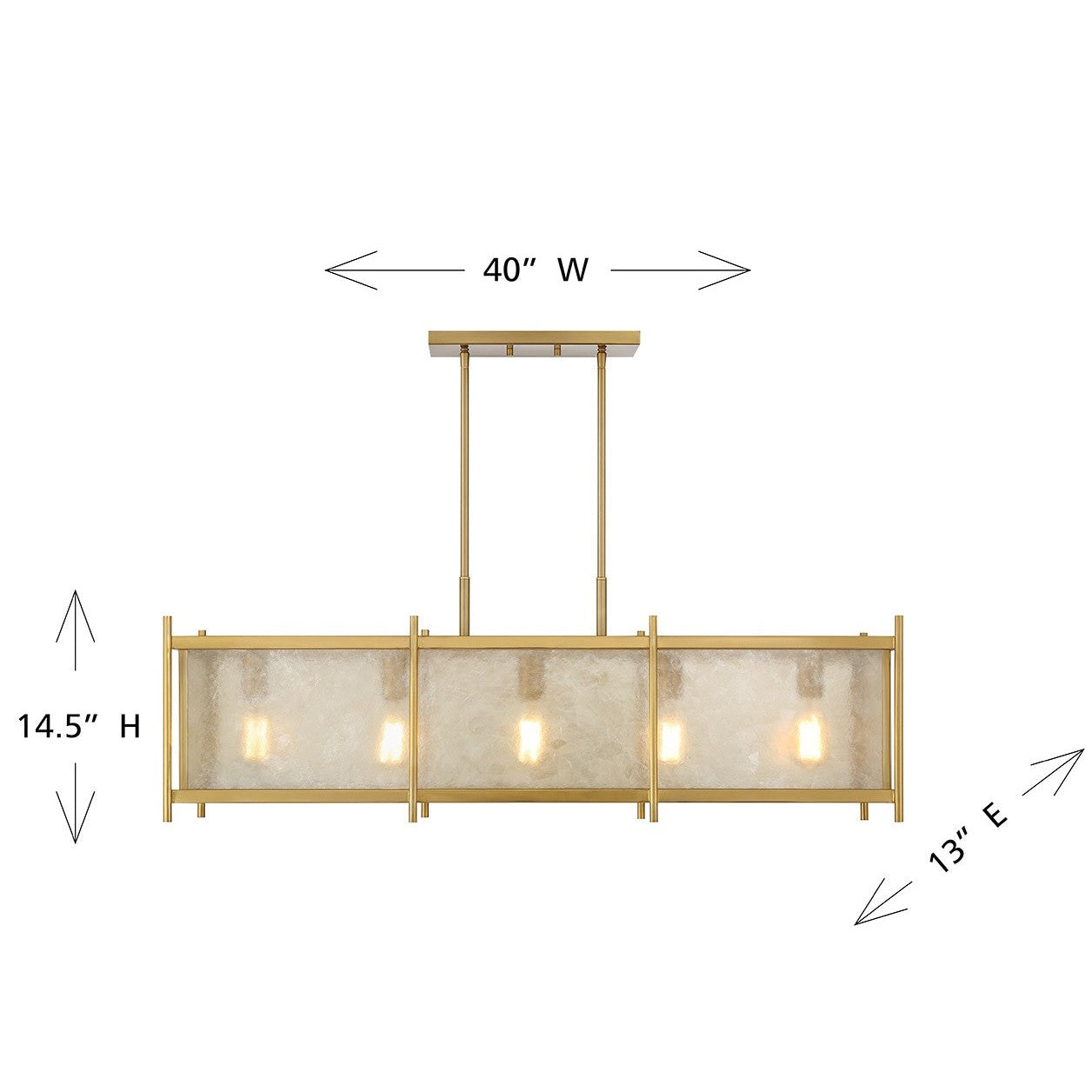 Savoy House - 1-3802-5-322 - Five Light Linear Chandelier - Jacobs - Warm Brass