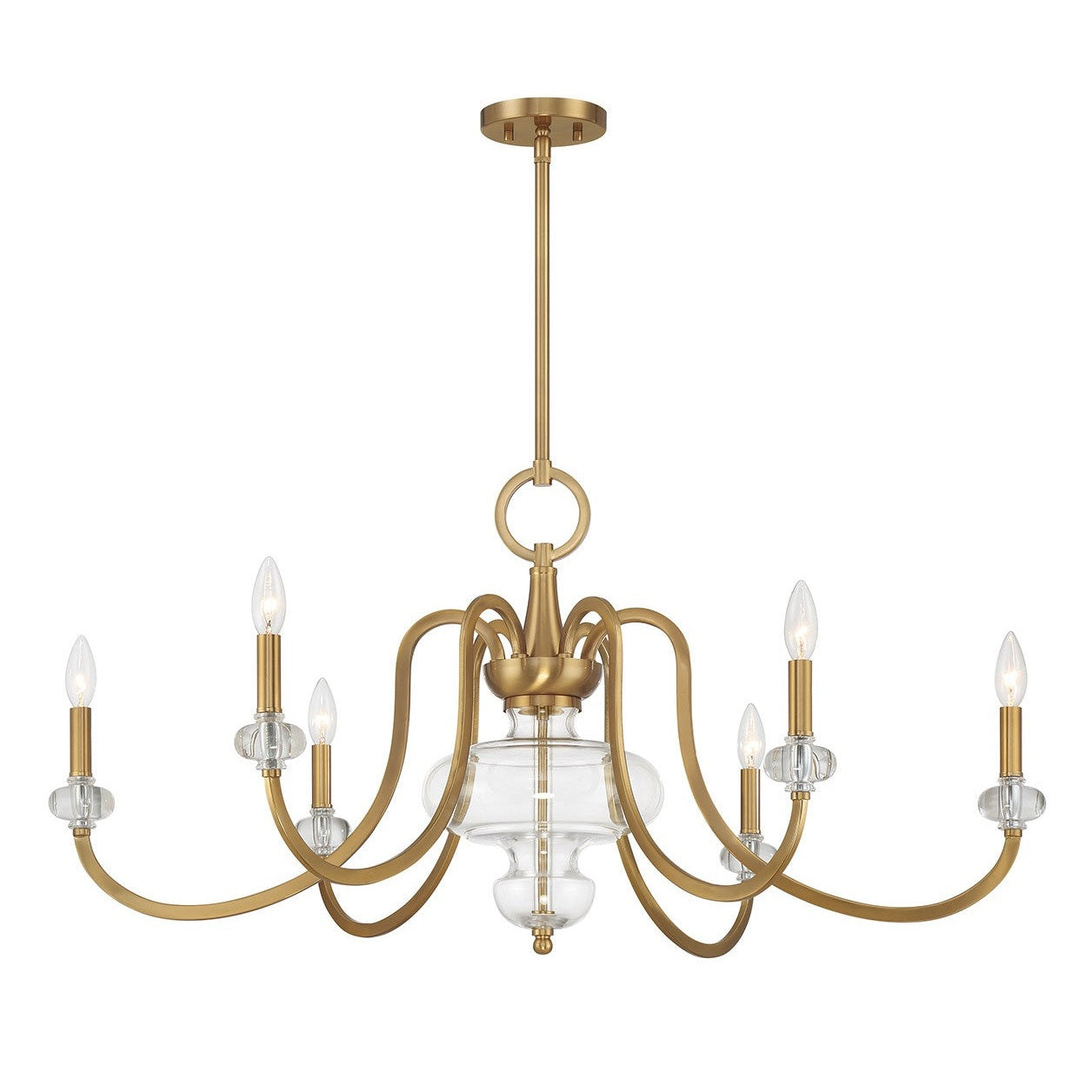 Savoy House - 1-5802-6-322 - Six Light Chandelier - Bergdorf - Warm Brass