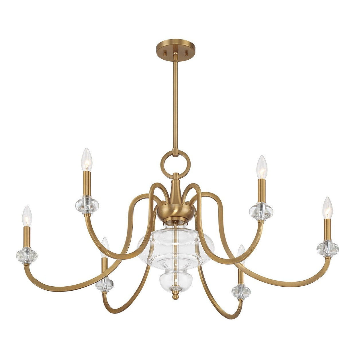 Savoy House - 1-5802-6-322 - Six Light Chandelier - Bergdorf - Warm Brass