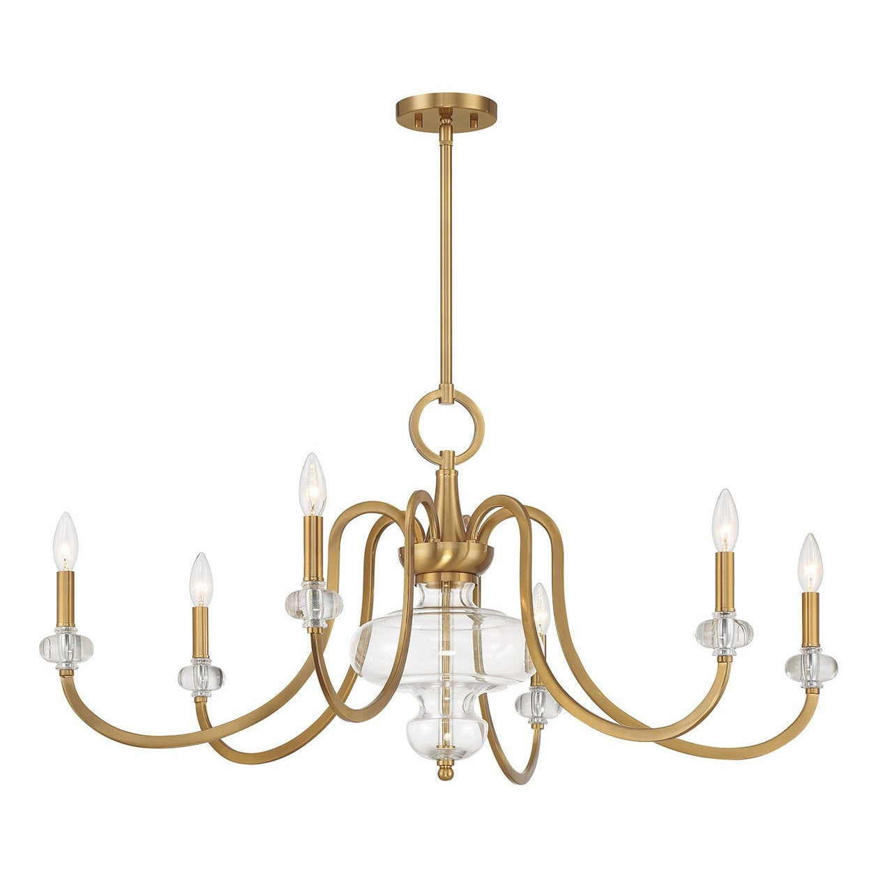Savoy House - 1-5802-6-322 - Six Light Chandelier - Bergdorf - Warm Brass