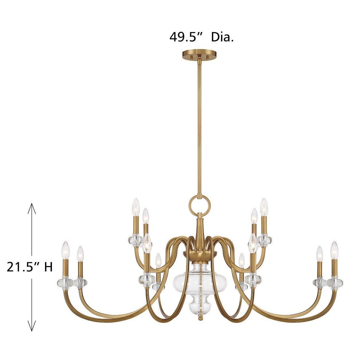 Savoy House - 1-5803-12-322 - 12 Light Chandelier - Bergdorf - Warm Brass