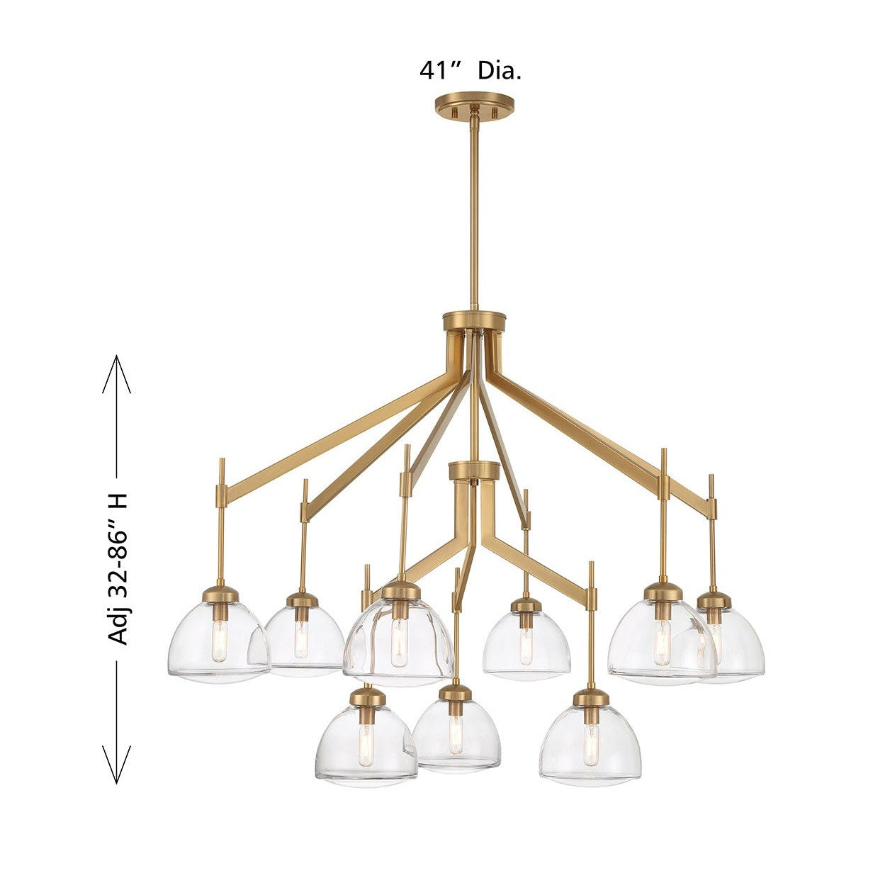 Savoy House - 1-9842-9-322 - Nine Light Chandelier - Corbin - Warm Brass