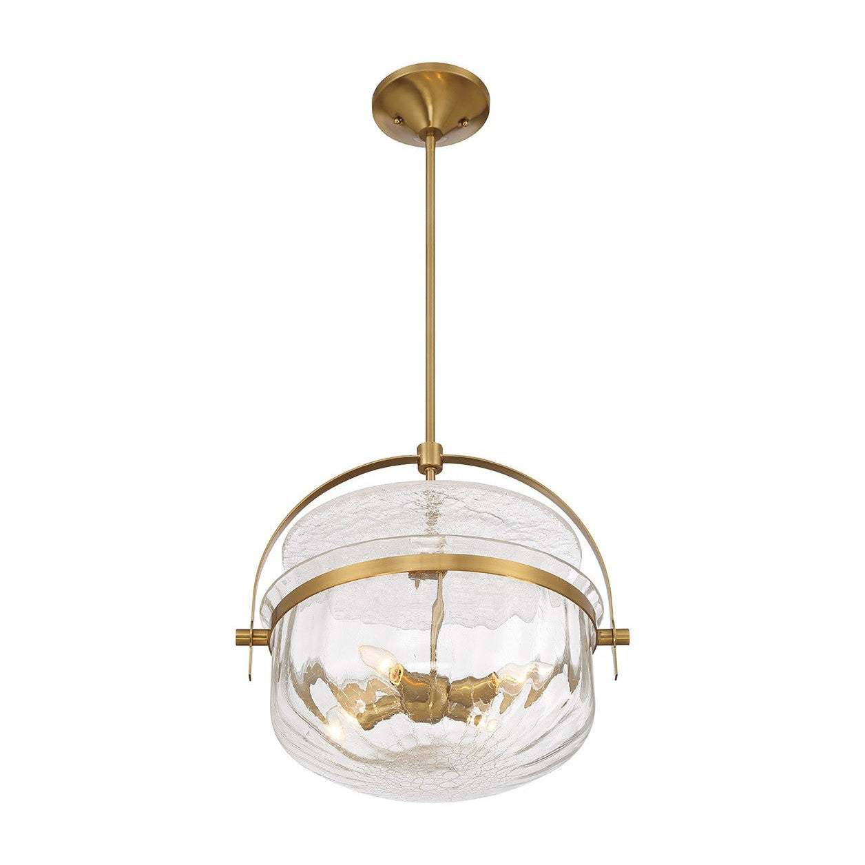 Savoy House - 6-4723-4-322 - Four Light Convertible Semi-Flush/Pendant - Denmar - Warm Brass