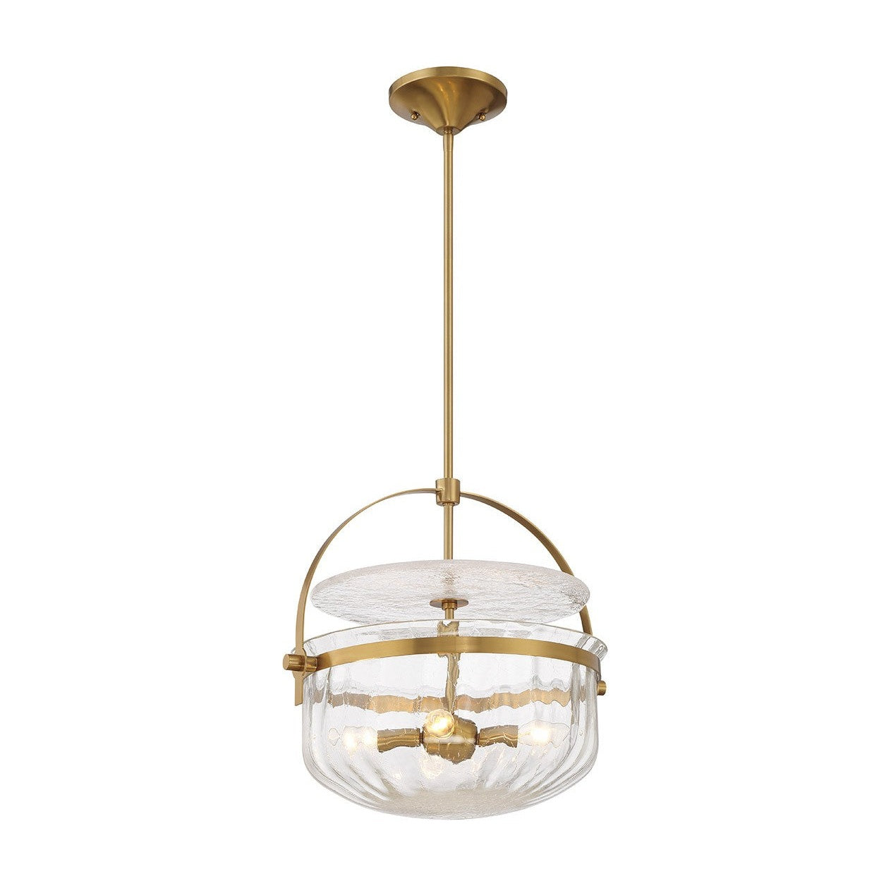 Savoy House - 6-4723-4-322 - Four Light Convertible Semi-Flush/Pendant - Denmar - Warm Brass