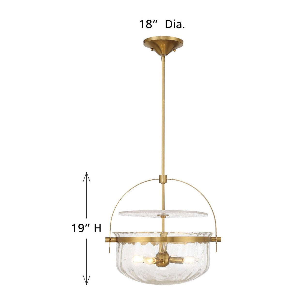 Savoy House - 6-4723-4-322 - Four Light Convertible Semi-Flush/Pendant - Denmar - Warm Brass