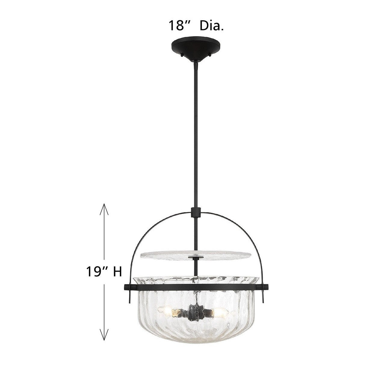 Savoy House - 6-4723-4-89 - Four Light Convertible Semi-Flush/Pendant - Denmar - Matte Black