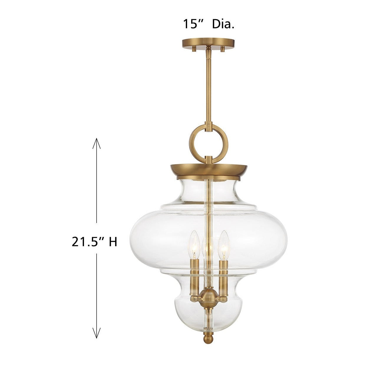 Savoy House - 7-5801-3-322 - Three Light Pendant - Bergdorf - Warm Brass