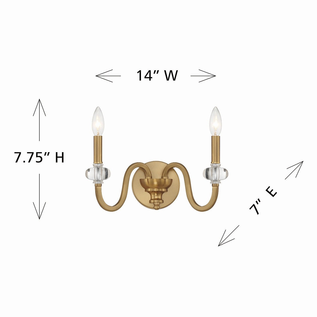 Savoy House - 9-5800-2-322 - Two Light Wall Sconce - Bergdorf - Warm Brass