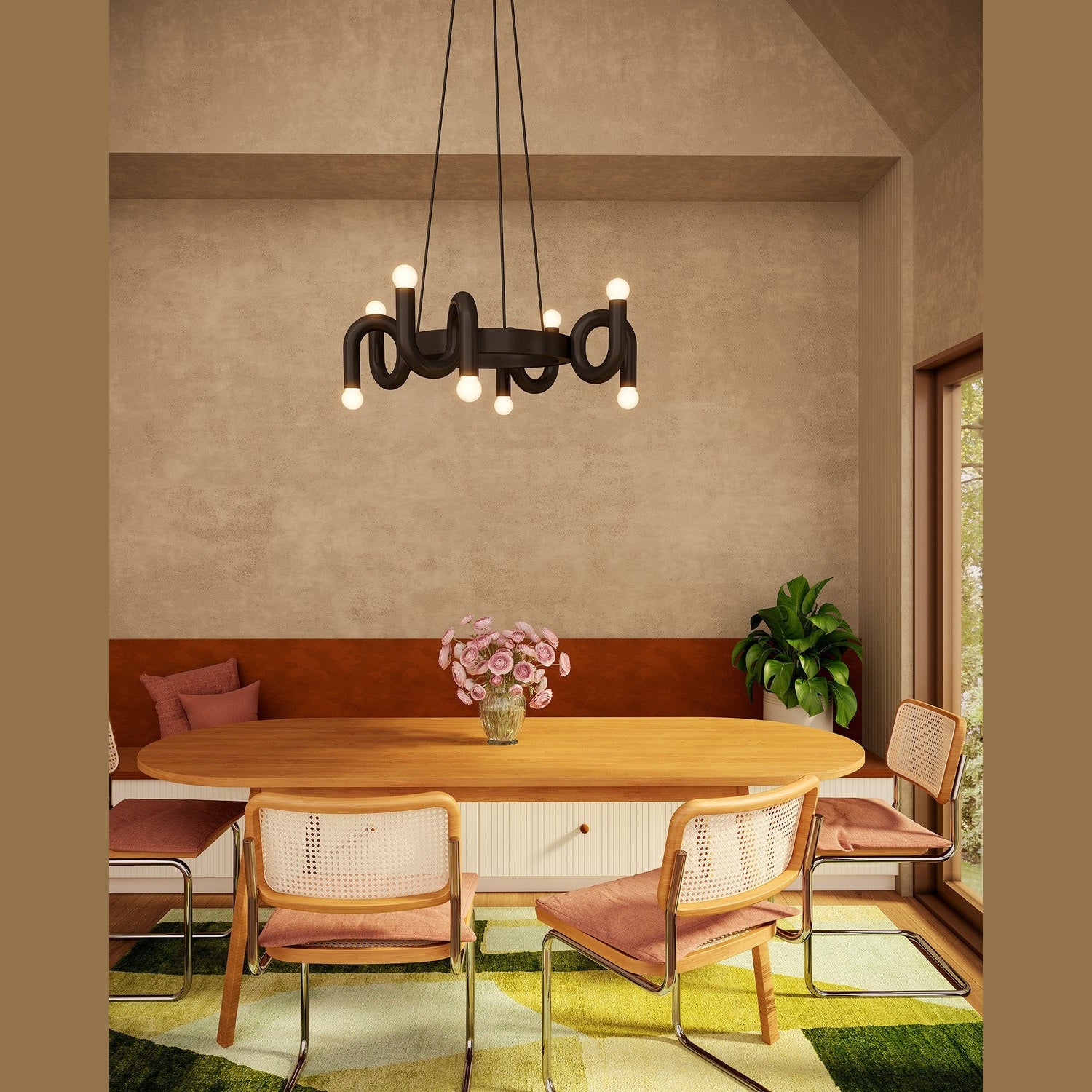 Alora - CH420823MB - Eight Light Chandelier - Sadie - Matte Black