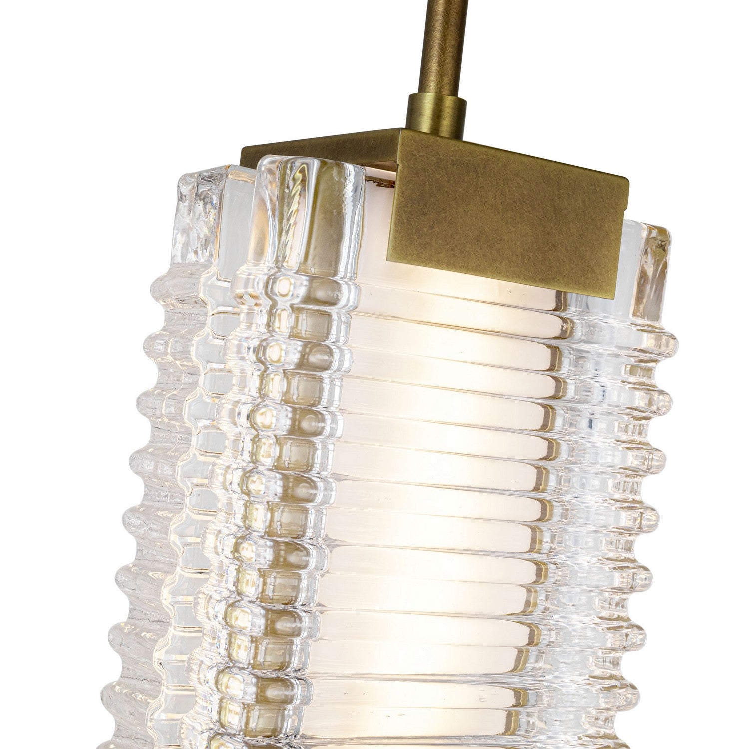 Alora - PD374624VBCR-UNV - LED Pendant - Alai - Vintage Brass/Ribbed Glass