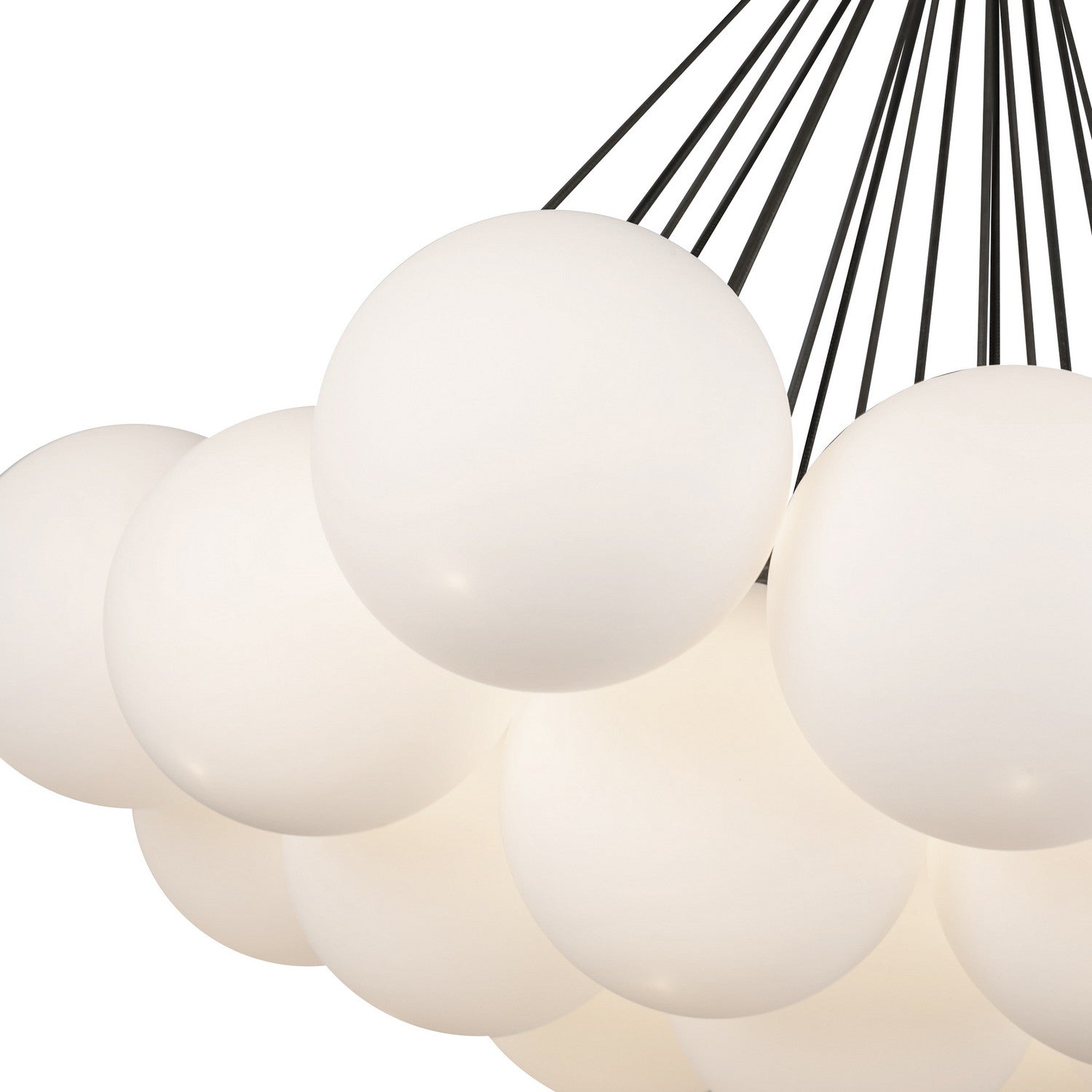 Kuzco Lighting - CH3128-BK/OP - LED Chandelier - Bolla - Black/Opal Glass