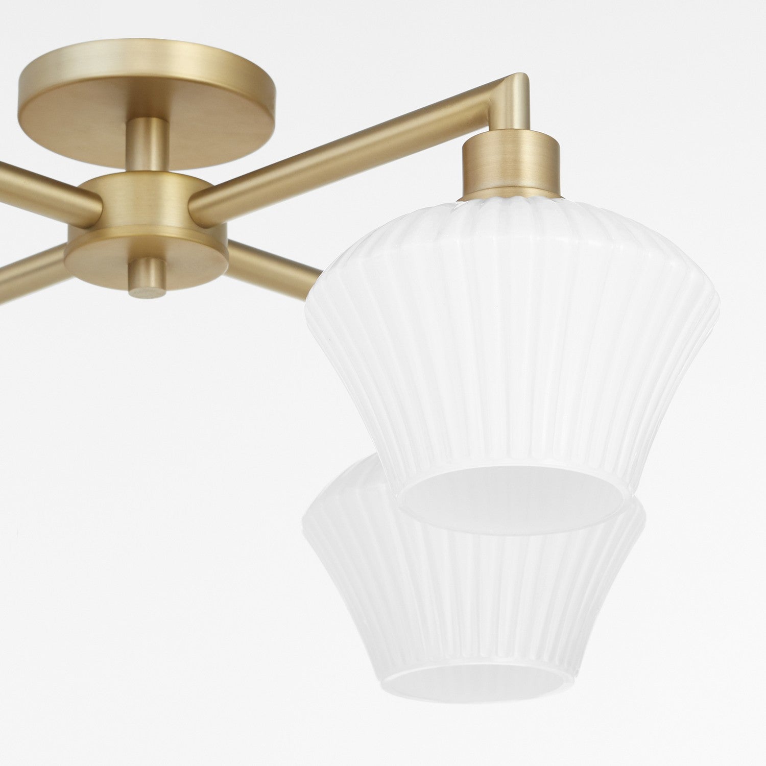 Quorum - 3221-26-80 - Four Light Flush Mount - Cassini - Aged Brass