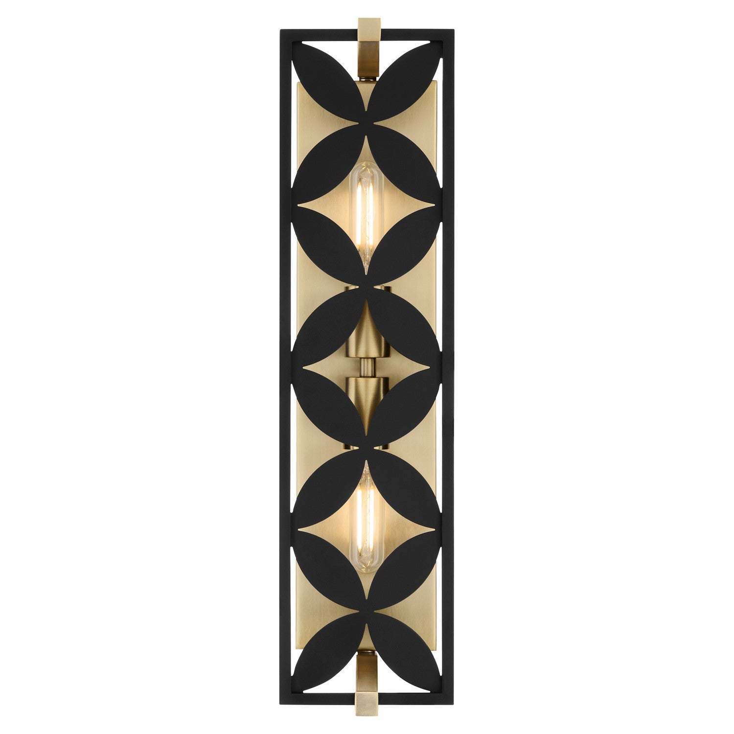 Quorum - 583-2-5980 - Two Light Vanity - Mariposa - Matte Black w/Aged Brass