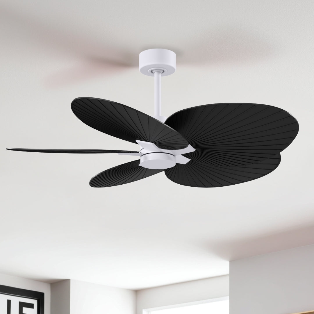 Matthews Fan Company - AKTP-MWH-BK - 48" Ceiling Fan - Alessandra Tropical - Matte White