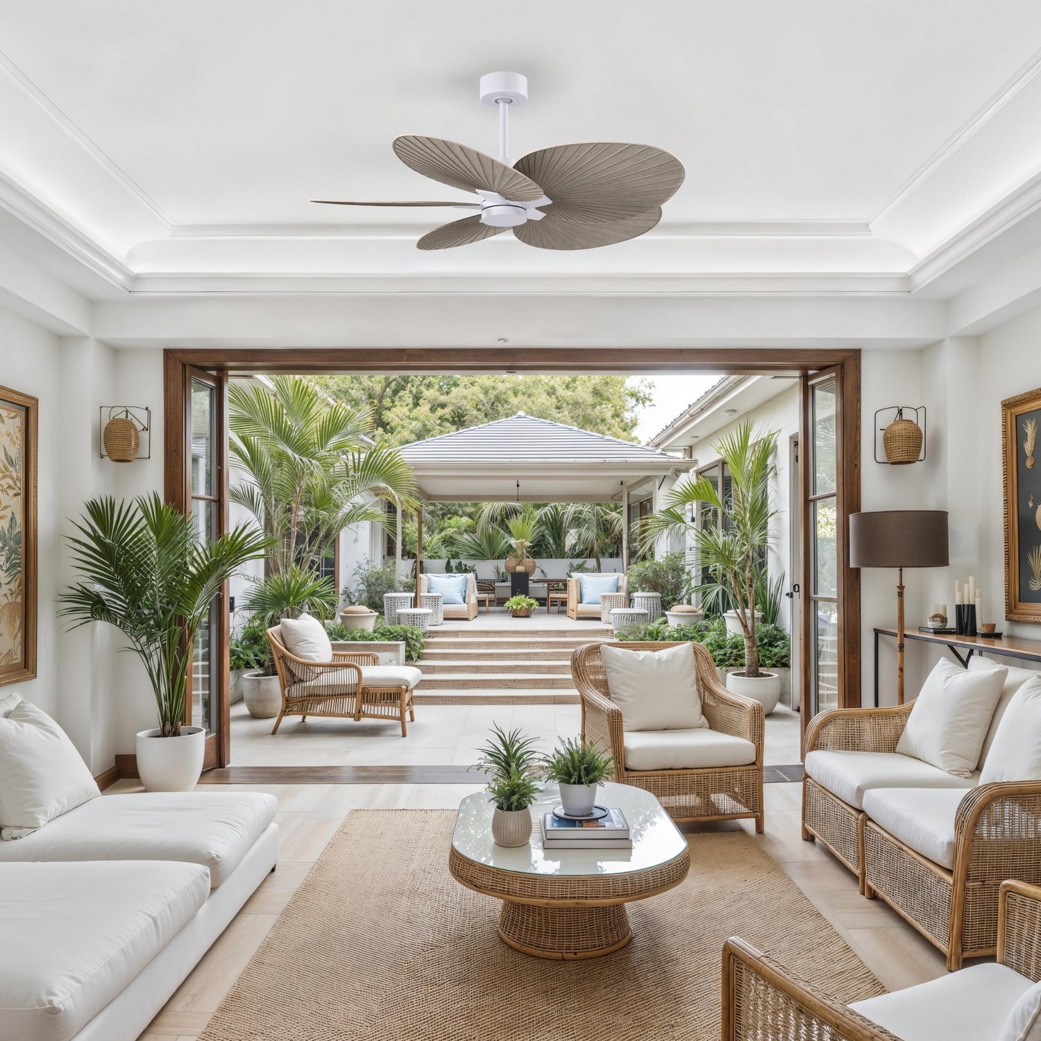 Matthews Fan Company - AKTP-MWH-GA - 48" Ceiling Fan - Alessandra Tropical - Matte White
