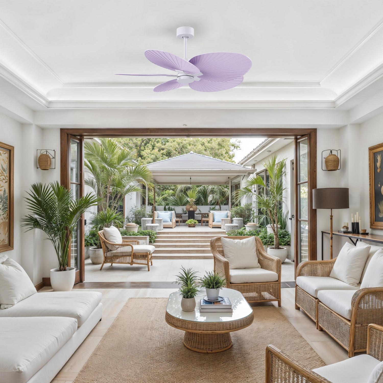 Matthews Fan Company - AKTP-MWH-LI - 48" Ceiling Fan - Alessandra Tropical - Matte White