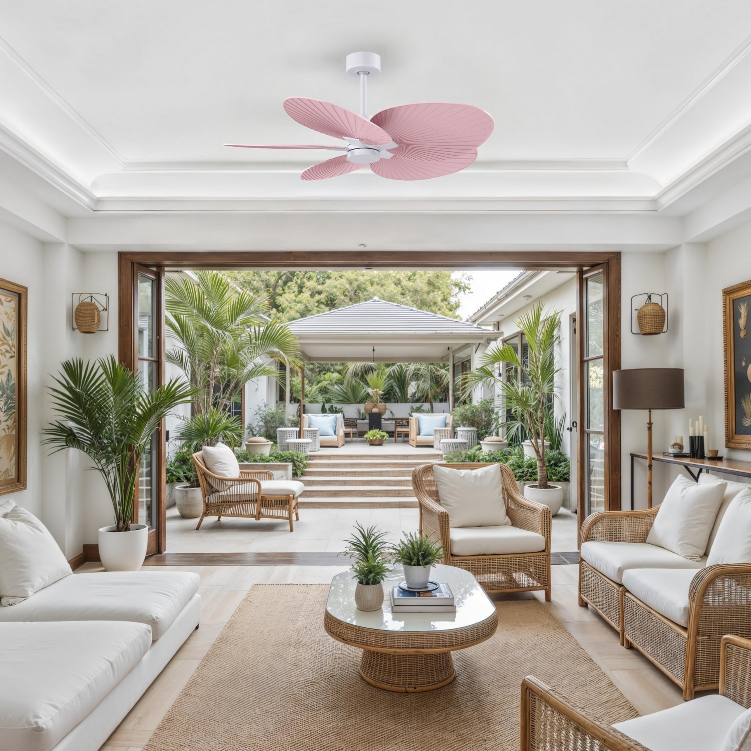 Matthews Fan Company - AKTP-MWH-PI - 48" Ceiling Fan - Alessandra Tropical - Matte White