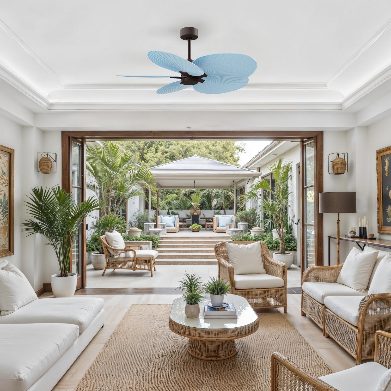 Matthews Fan Company - AKTP-TB-BL - 48" Ceiling Fan - Alessandra Tropical - Textured Bronze