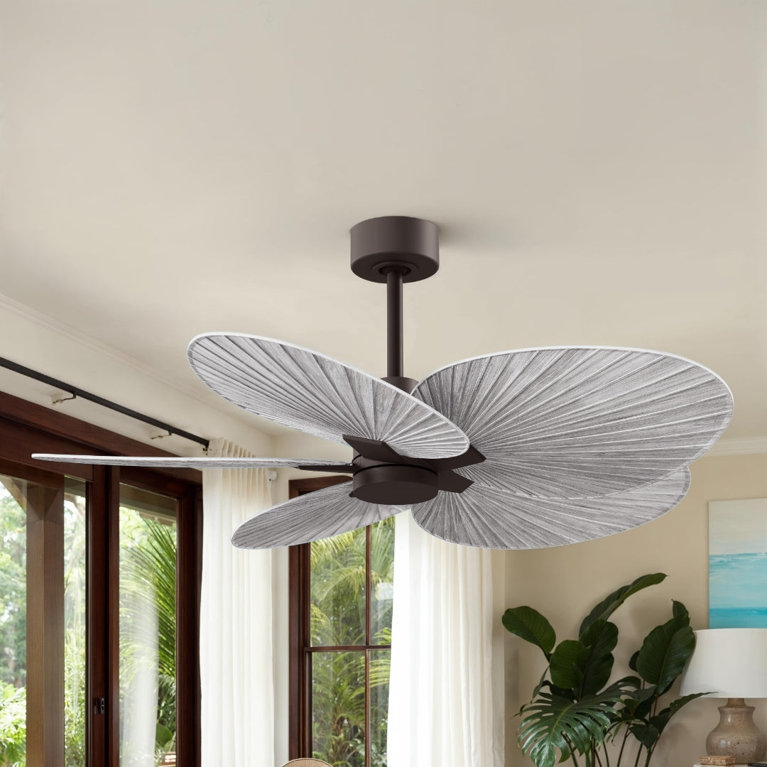 Matthews Fan Company - AKTP-TB-BW - 48" Ceiling Fan - Alessandra Tropical - Textured Bronze