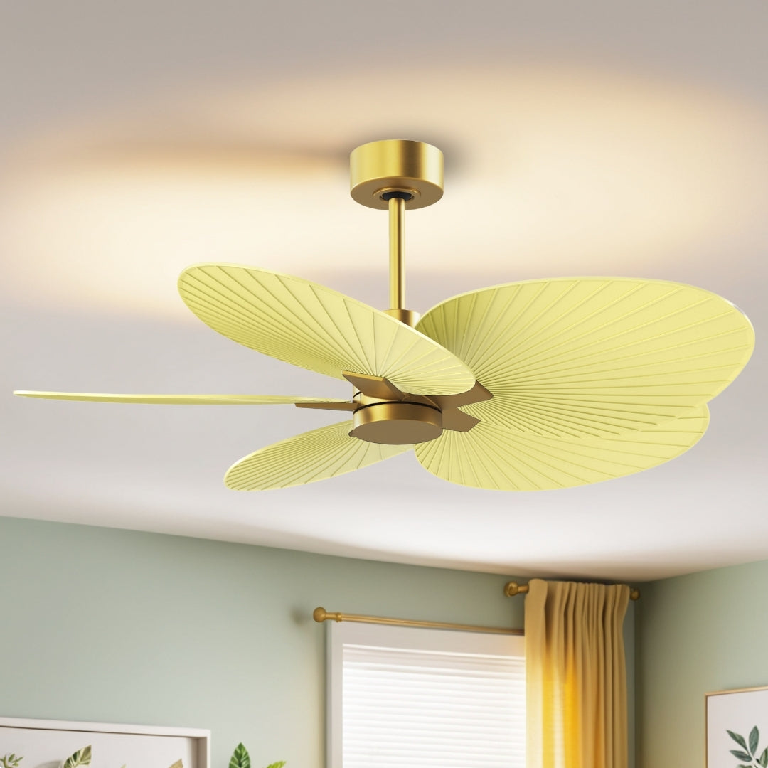 Matthews Fan Company - AKTP-BRBR-YE - 48" Ceiling Fan - Alessandra Tropical - Brushed Brass