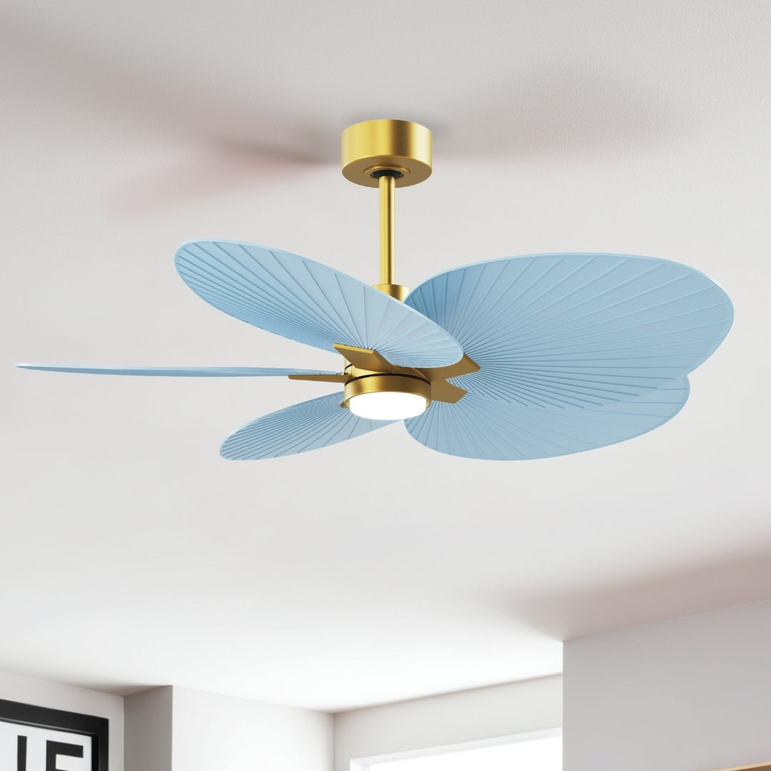 Matthews Fan Company - AKTPLK-BRBR-BL - 48" Ceiling Fan - Alessandra Tropical - LK - Brushed Brass
