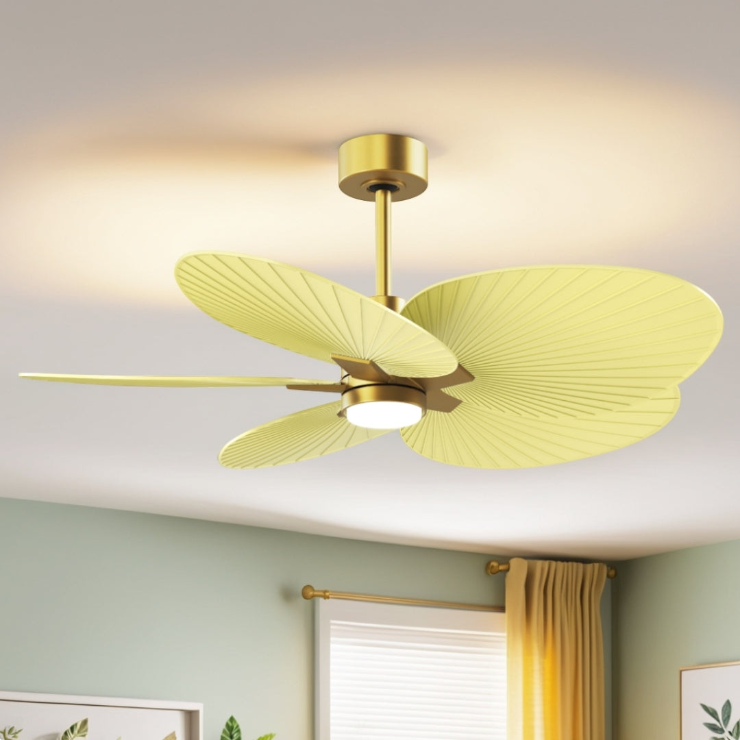 Matthews Fan Company - AKTPLK-BRBR-YE - 48" Ceiling Fan - Alessandra Tropical - LK - Brushed Brass