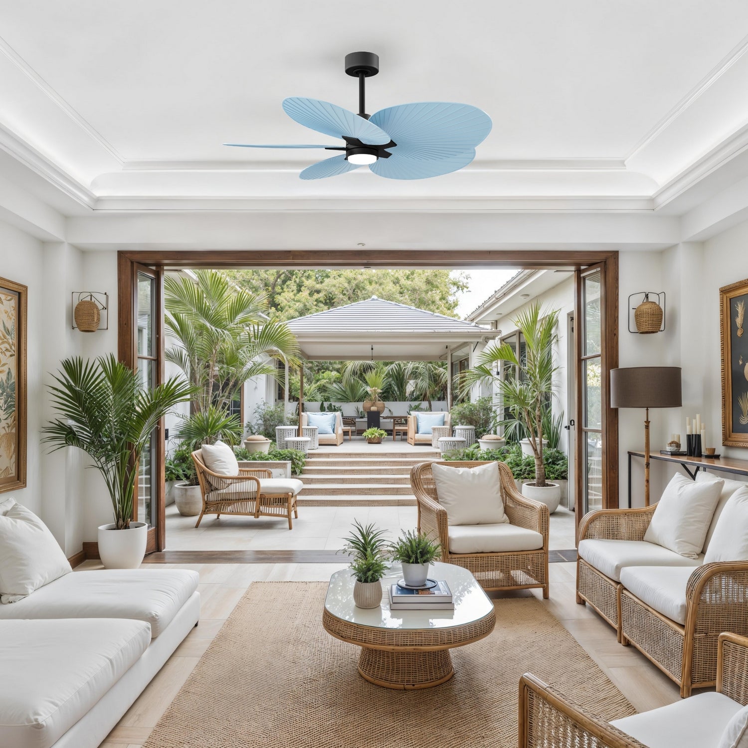 Matthews Fan Company - AKTPLK-BK-BL - 48" Ceiling Fan - Alessandra Tropical - LK - Matte Black