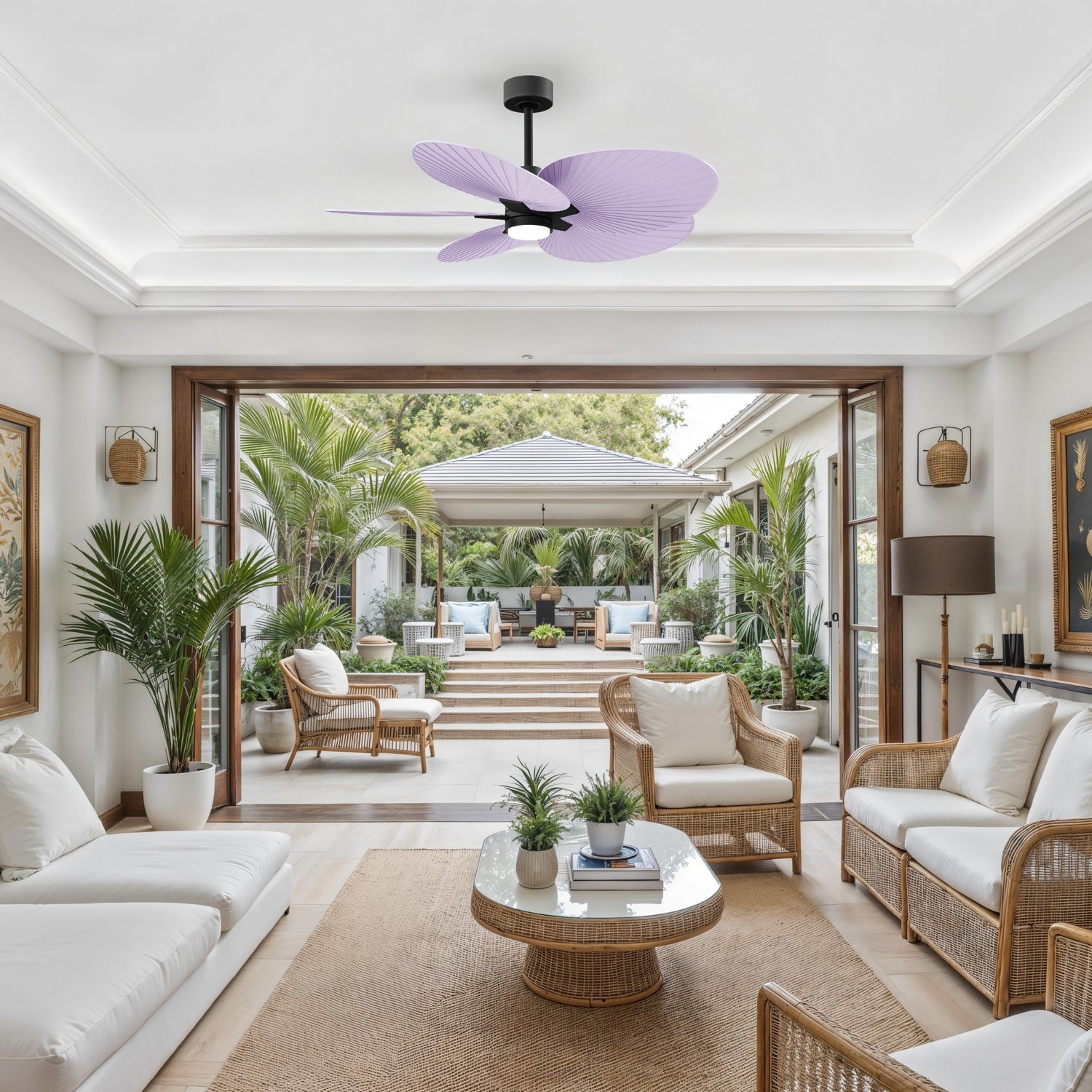 Matthews Fan Company - AKTPLK-BK-LI - 48" Ceiling Fan - Alessandra Tropical - LK - Matte Black
