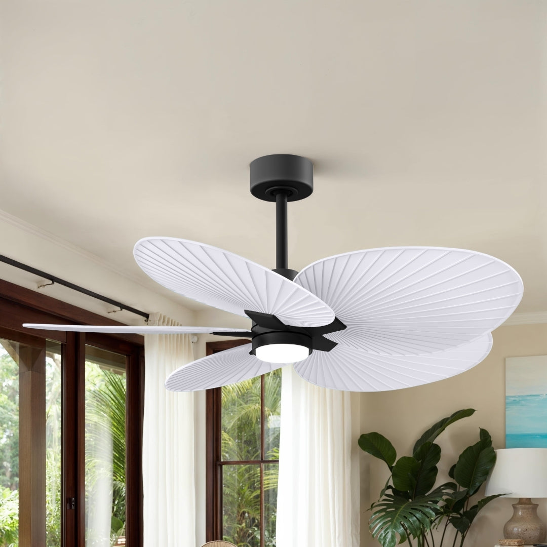 Matthews Fan Company - AKTPLK-BK-MWH - 48" Ceiling Fan - Alessandra Tropical - LK - Matte Black