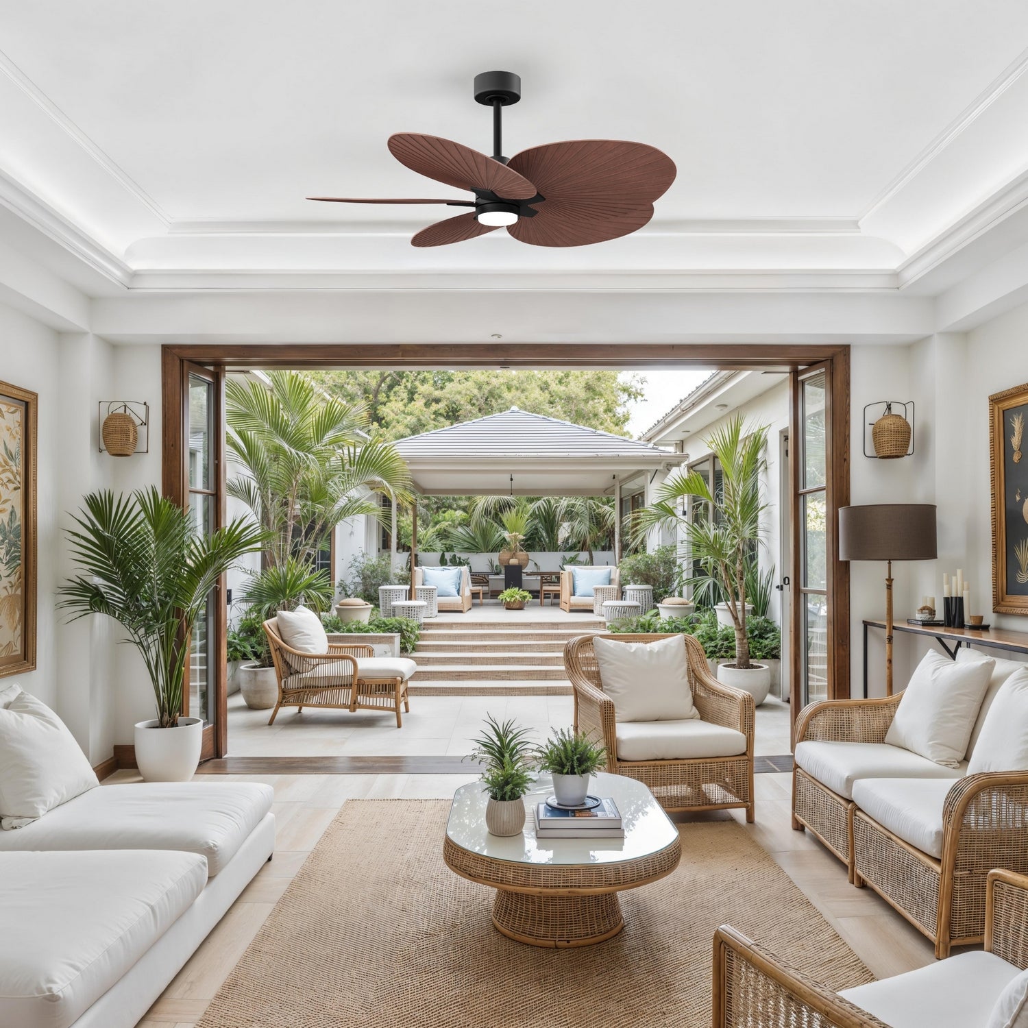 Matthews Fan Company - AKTPLK-BK-WN - 48" Ceiling Fan - Alessandra Tropical - LK - Matte Black
