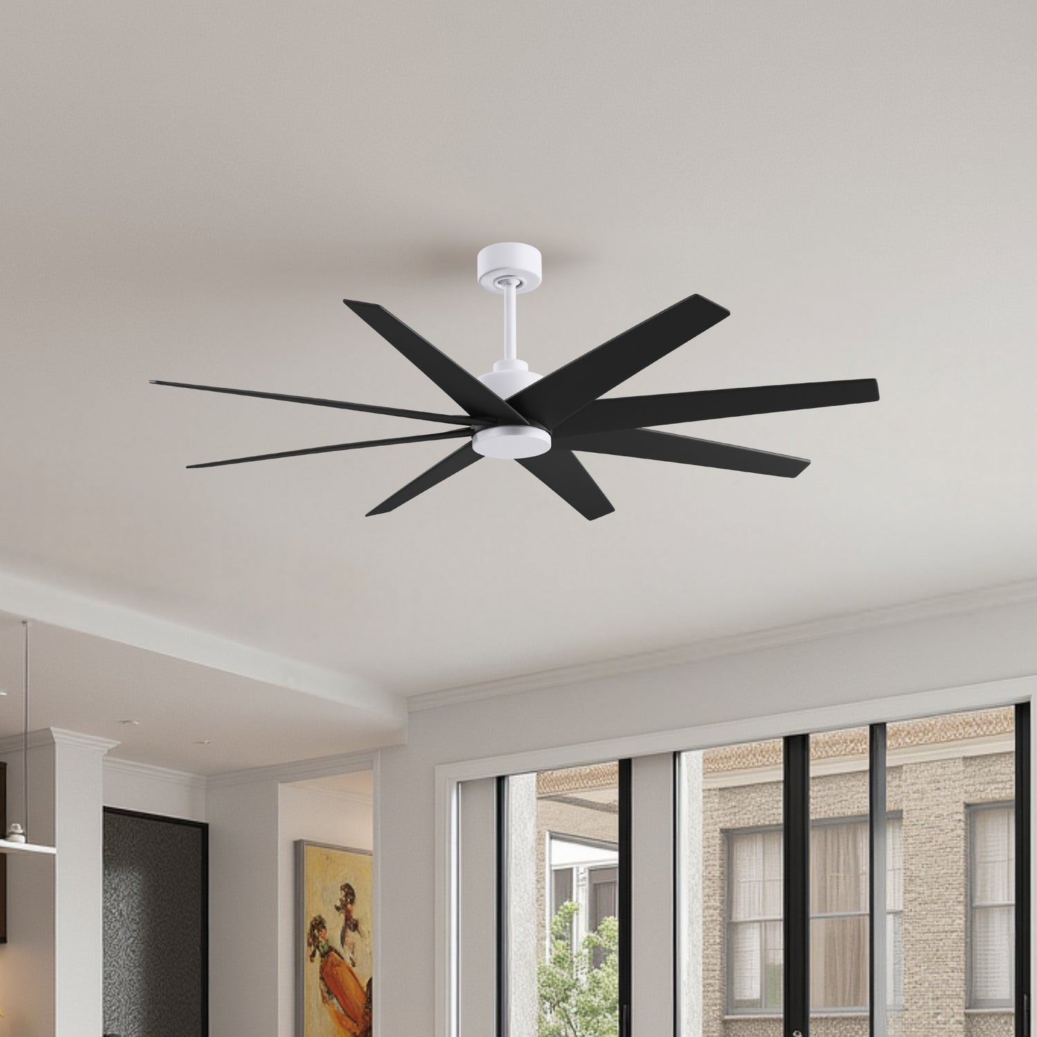 Matthews Fan Company - AN-MWH-BK-64 - 64" Ceiling Fan - Ariella - Matte White