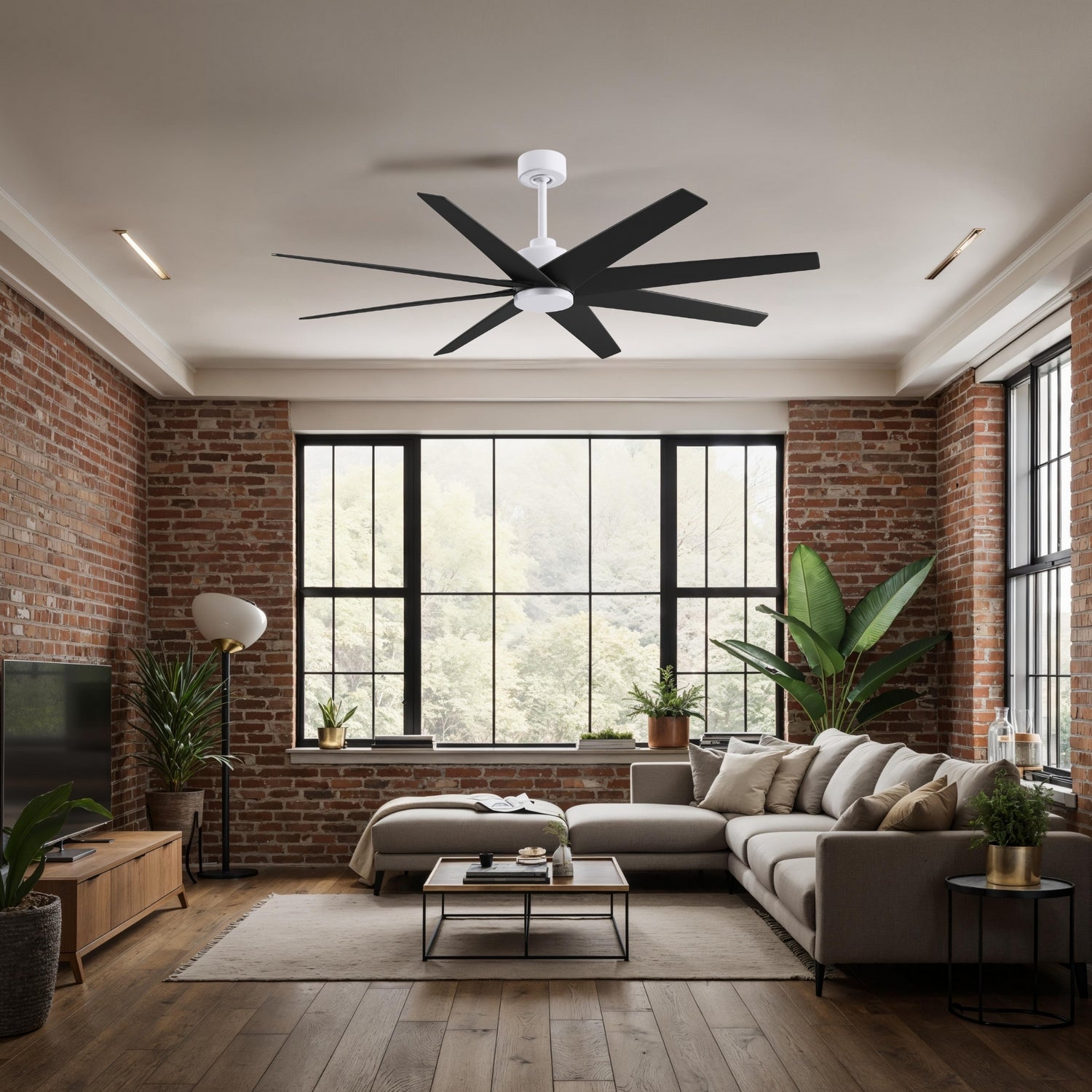 Matthews Fan Company - AN-MWH-BK-64 - 64" Ceiling Fan - Ariella - Matte White