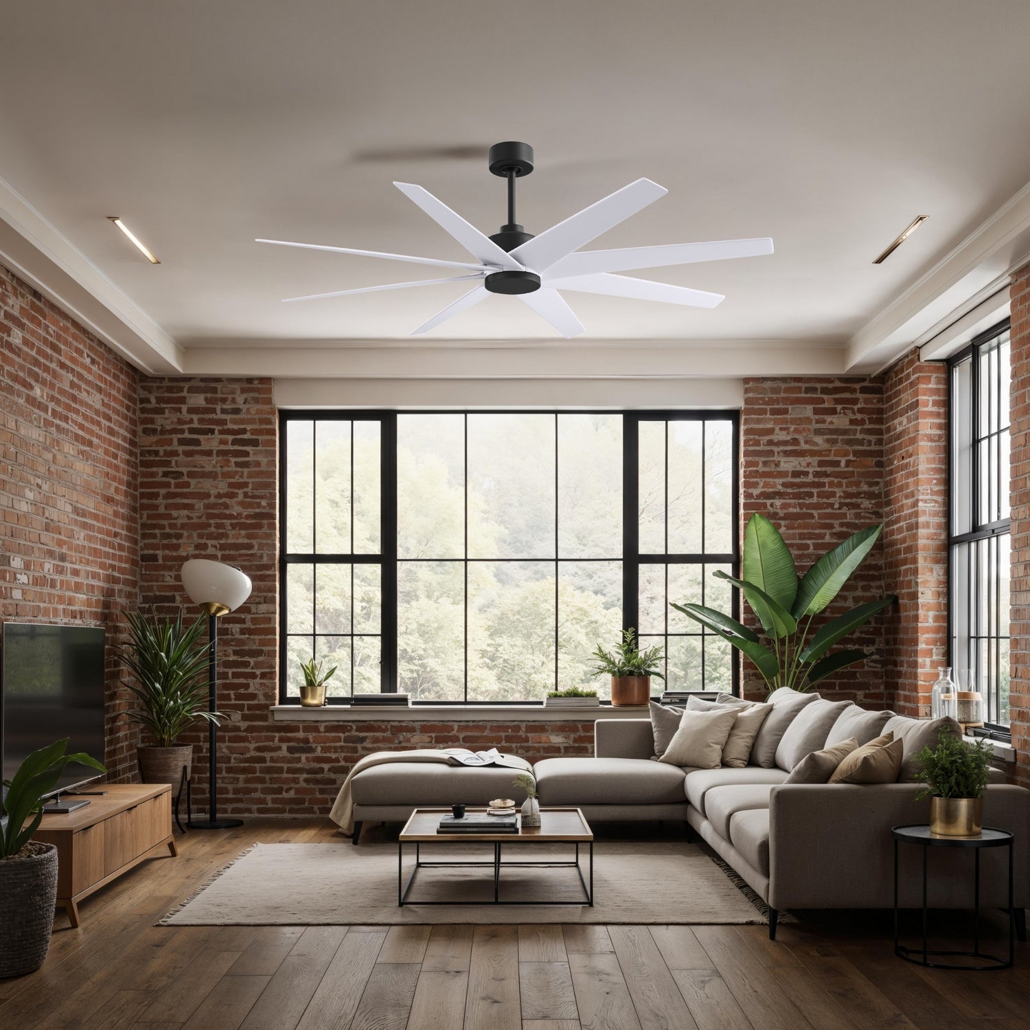 Matthews Fan Company - AN-BK-MWH-64 - 64" Ceiling Fan - Ariella - Matte Black