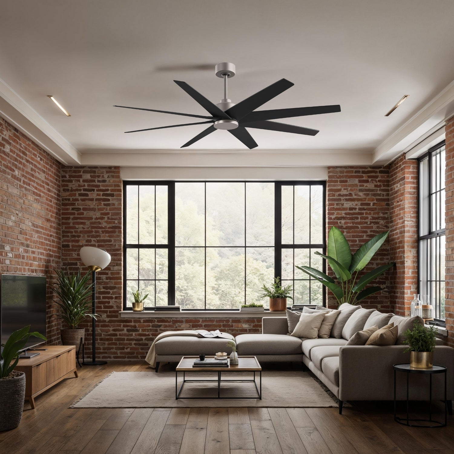 Matthews Fan Company - AN-BN-BK-64 - 64" Ceiling Fan - Ariella - Brushed Nickel