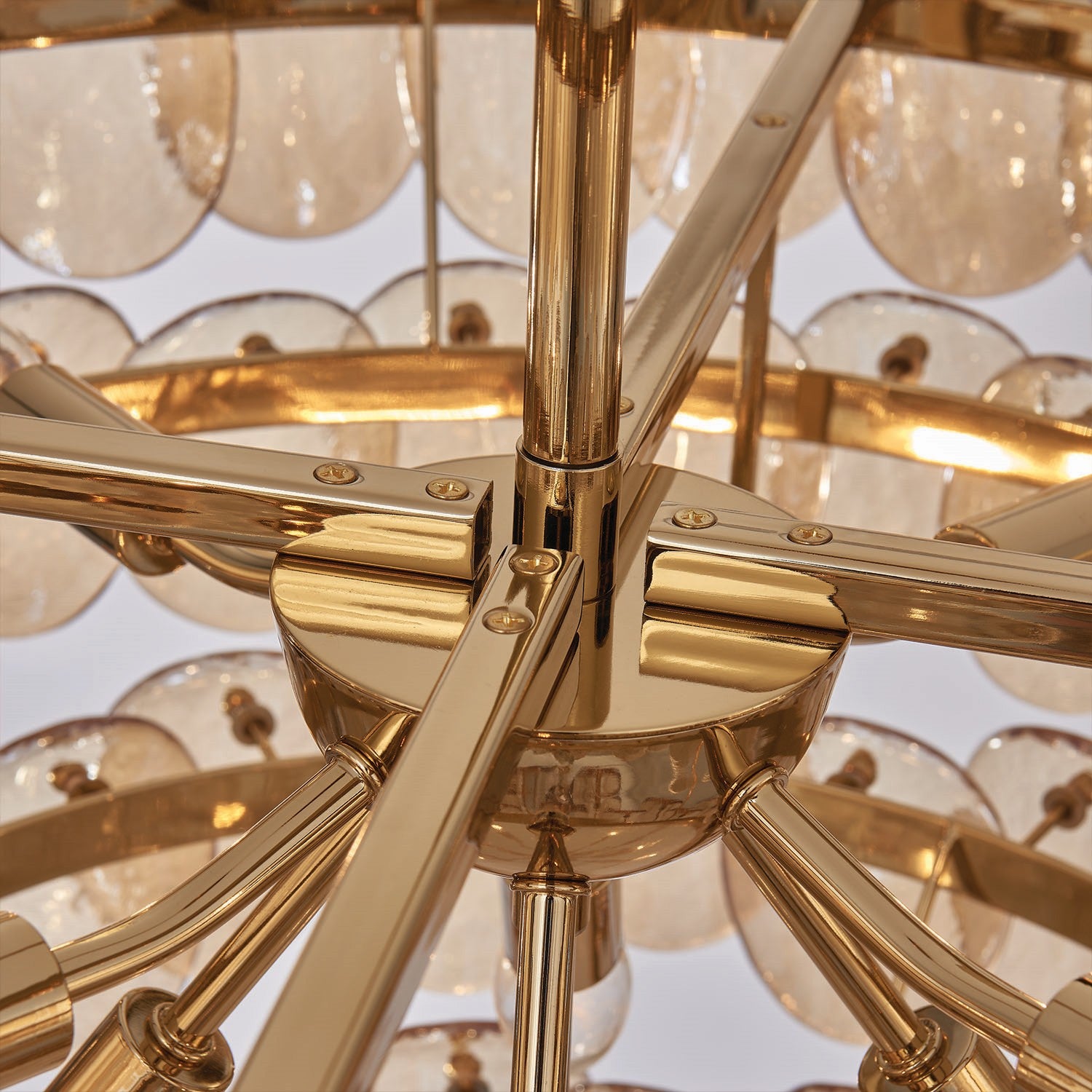 Kalco - 524655PWB - Eight Light Pendant - Uroko - Polished Winter Brass
