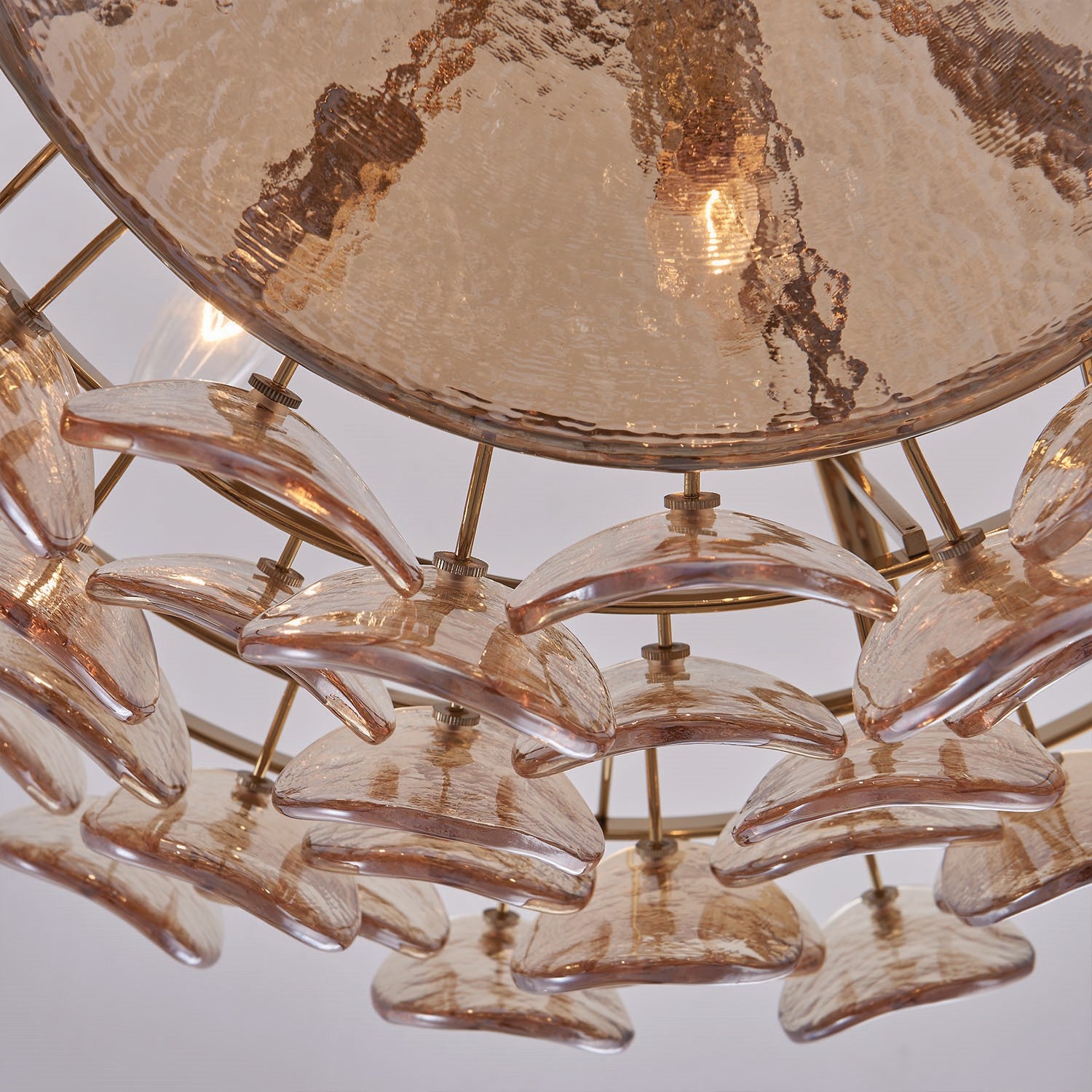 Kalco - 524655PWB - Eight Light Pendant - Uroko - Polished Winter Brass