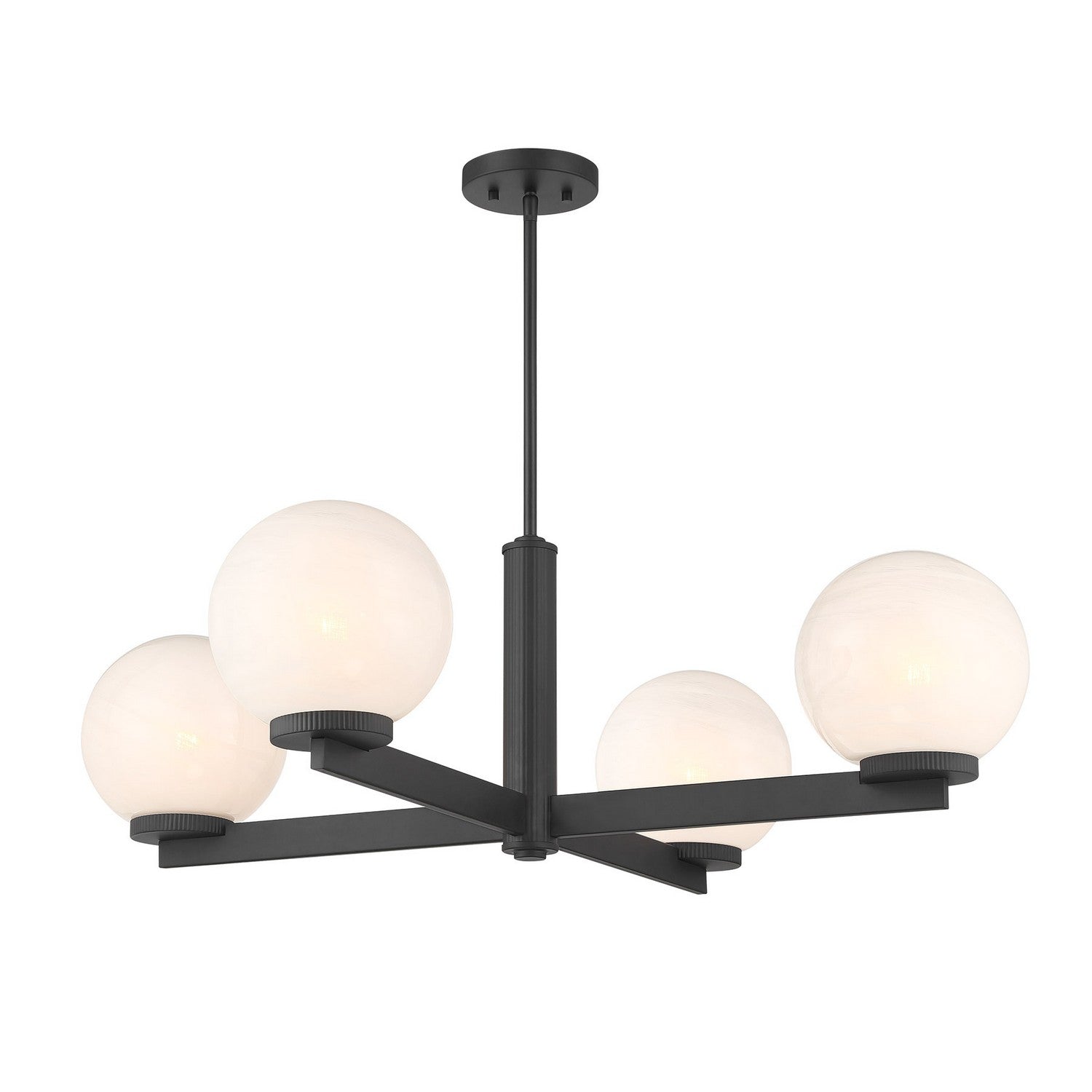 Meridian - M100123MBK - Four Light Chandelier - Matte Black
