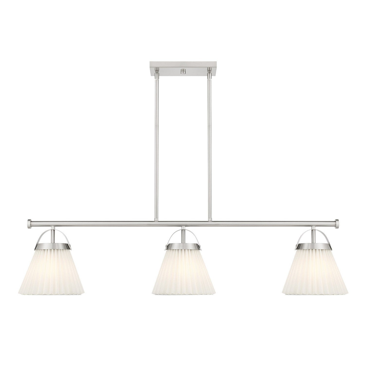 Meridian - M100125BN - Three Light Linear Chandelier - Brushed Nickel